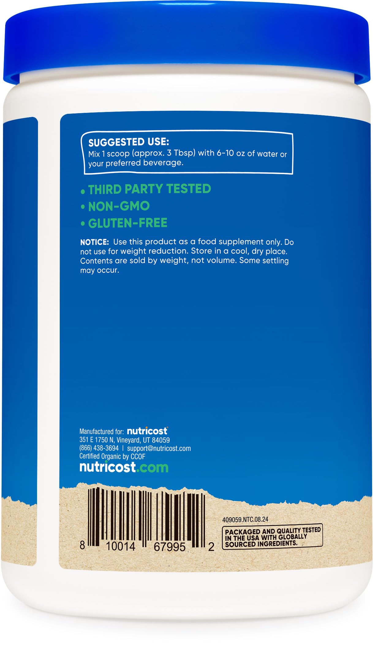 Nutricost Organic Egg White Protein Powder 8oz (Unflavored) - 15g Protein Per Serving, GMO-Free, Gluten Free, Keto & Paleo Friendly - Perfect for Smoothies, Baking & Post-Workout Recovery