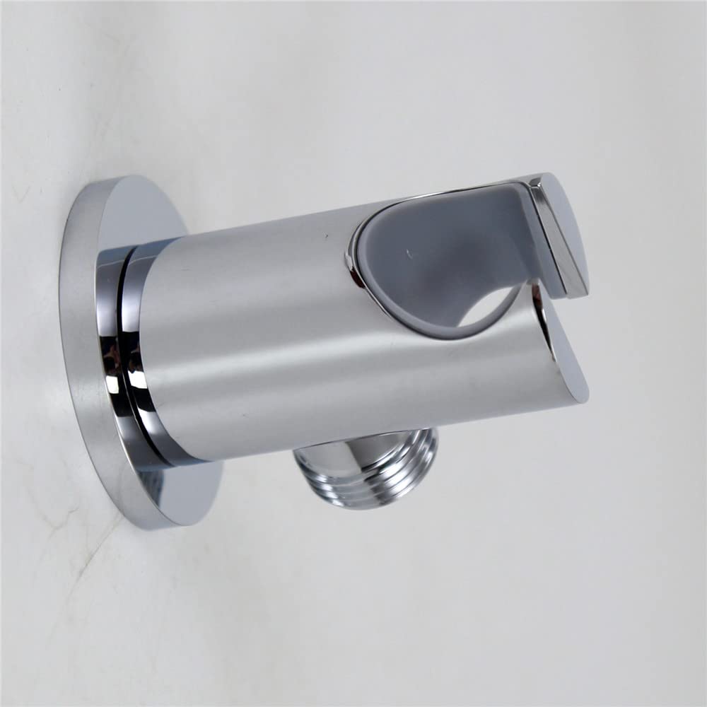 Handheld Shower Head Holder with Hose Connector - Wall Mount Shower Wand Bracket, 1/2