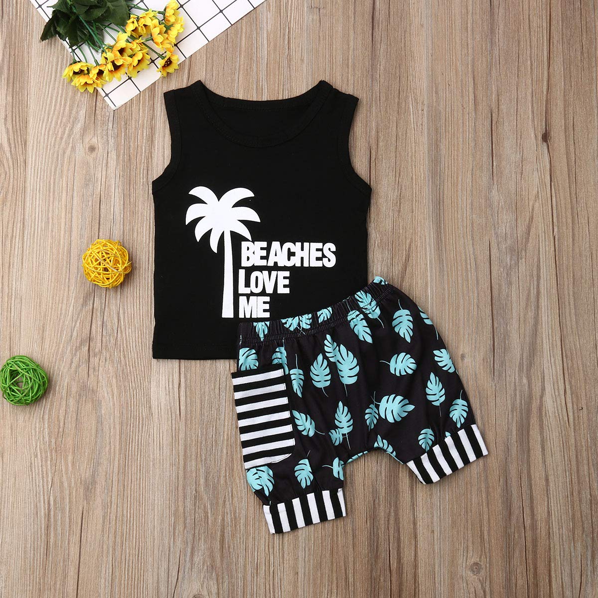 Toddler Boys Summer Outfit Set - Sleeveless Shirt & Bloomer Shorts | Cool & Comfortable Cotton Clothes for Baby Boys 1-3 Years | Perfect for Playtime, Beach & Outdoor Activities
