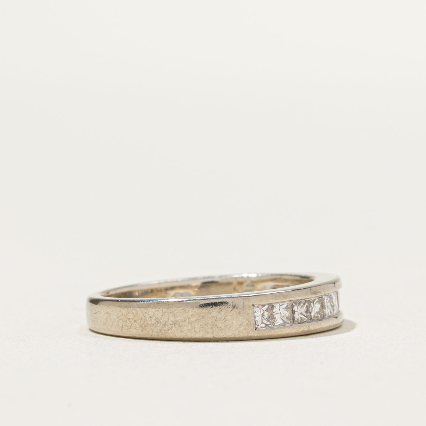 Semi Eternity Diamond Wedding Band Ring - 0.20 Carat Total Weight (CTW) - Size 5.5 - Perfect for Anniversary, Engagement & Bridal Jewelry Gifts
