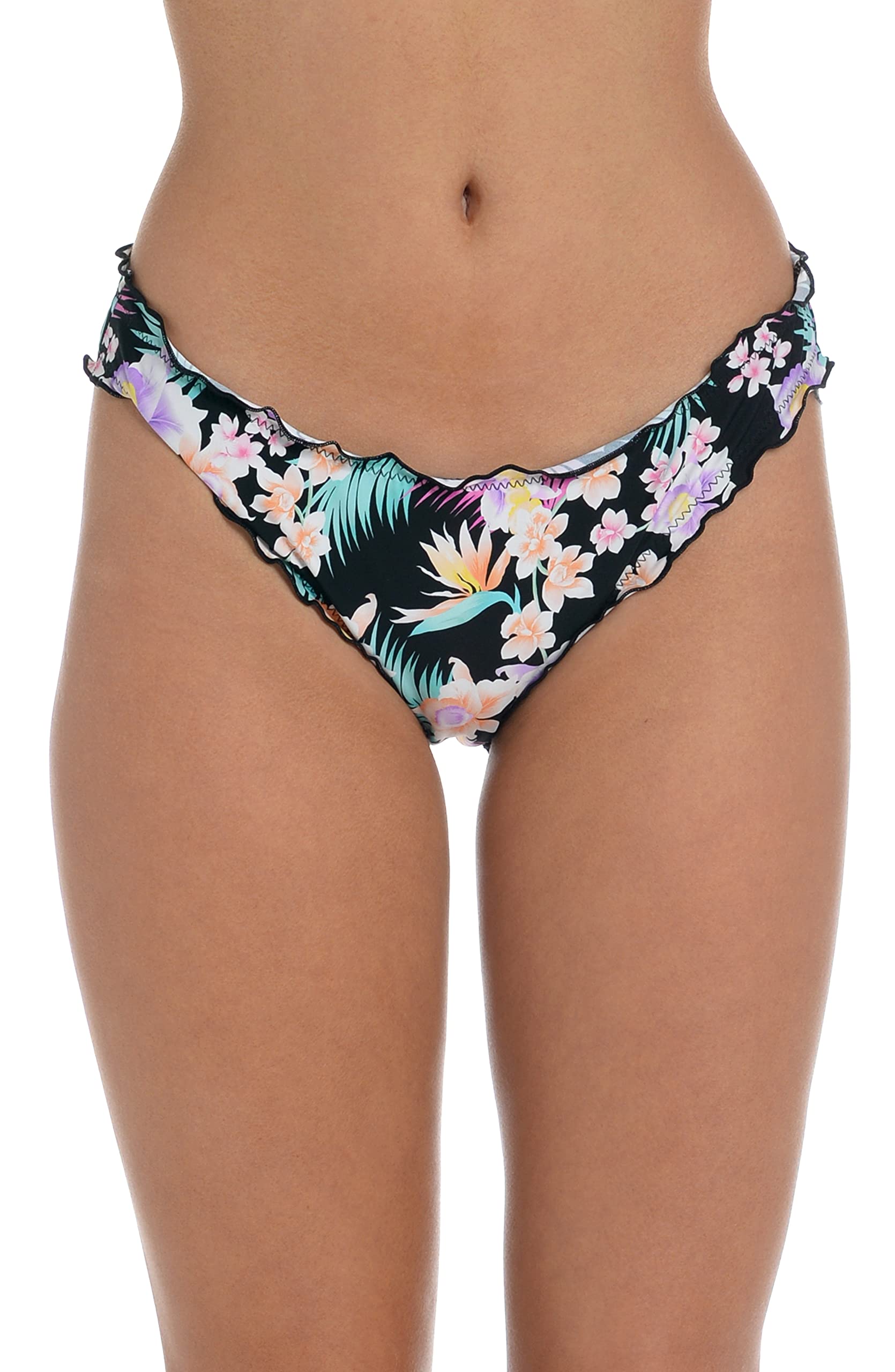 Hobie Women's Side Tie Tanga Bikini Bottom - High Waist Cheeky Swimwear for Beach & Pool - Perfect for Summer Vacations, Swim Parties & Tropical Getaways