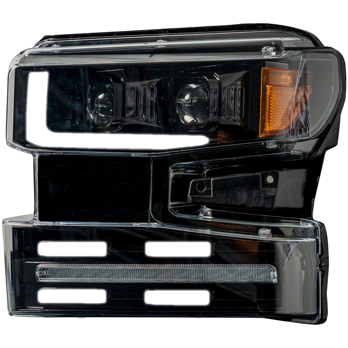 Chevy Silverado 2019-2021 1500 (4th Gen) LED Projector Headlights with OLED Halos & DRL Scanning Turn Signals - Smoked/Clear Lens Options - Upgrade for Night Driving & Off-Road Adventures