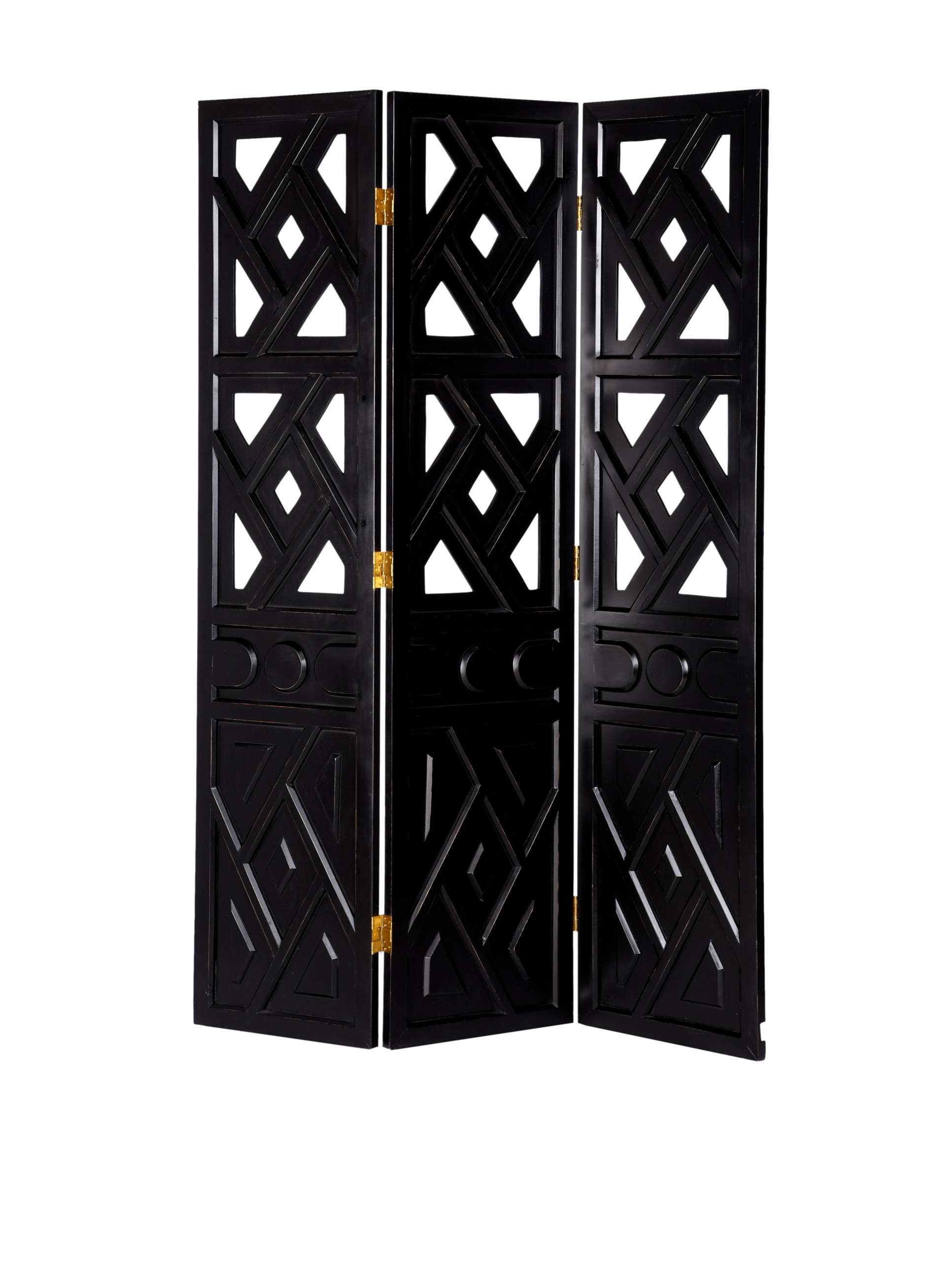 Antique Black Charleston Furniture Screen - Elegant Room Divider for Home, Office, and Event Decor