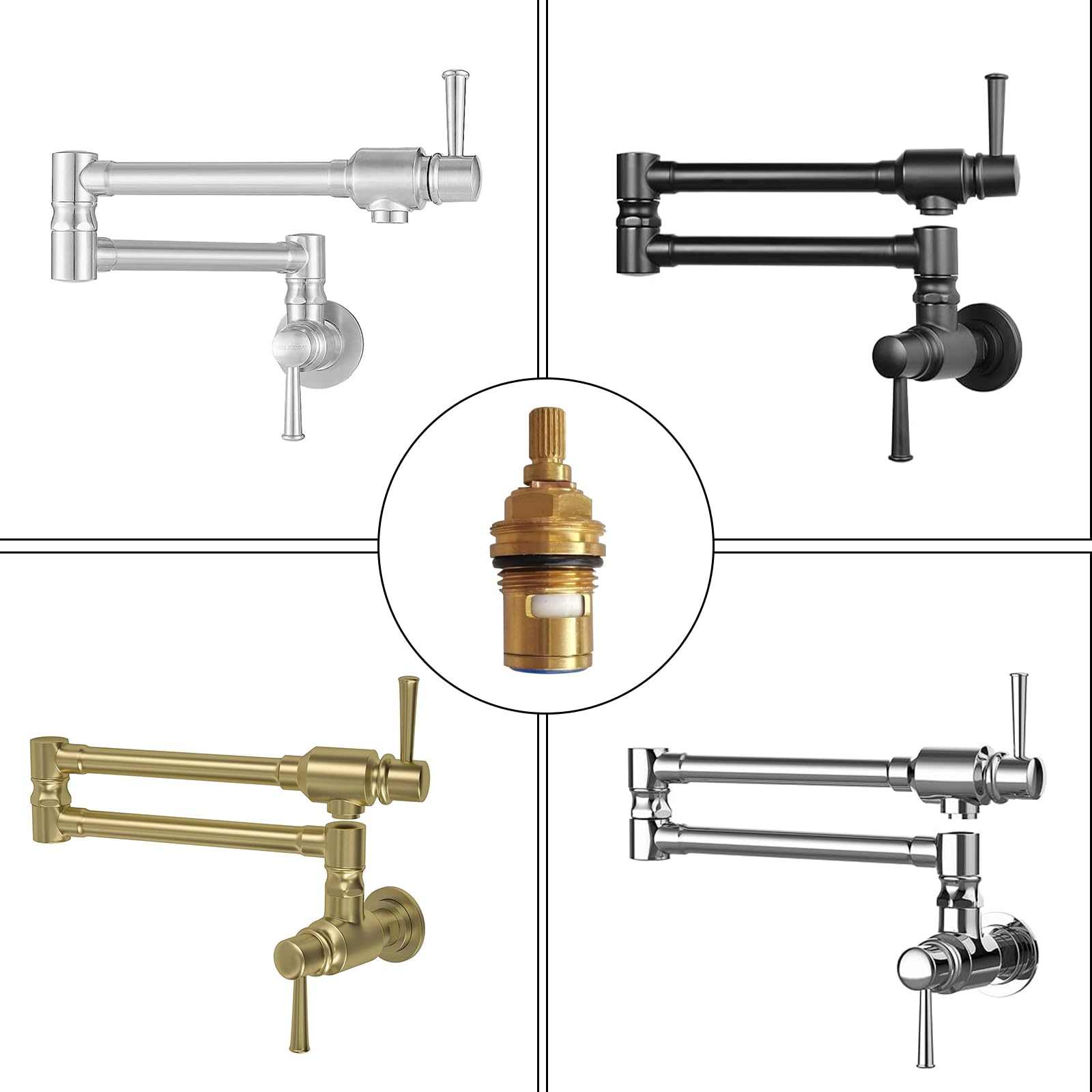 Ceramic Cartridge Valve Replacement for CWM Kitchen Pot Filler Faucet - Brass Cartridge for Smooth Water Flow - Perfect for Kitchen Sink, Bar, and Commercial Use