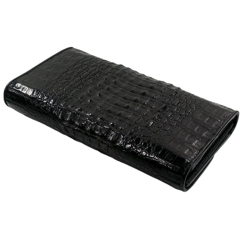 Genuine Black Crocodile Leather Women's Trifold Wallet - Stylish & Durable for Everyday Use, Business, and Travel