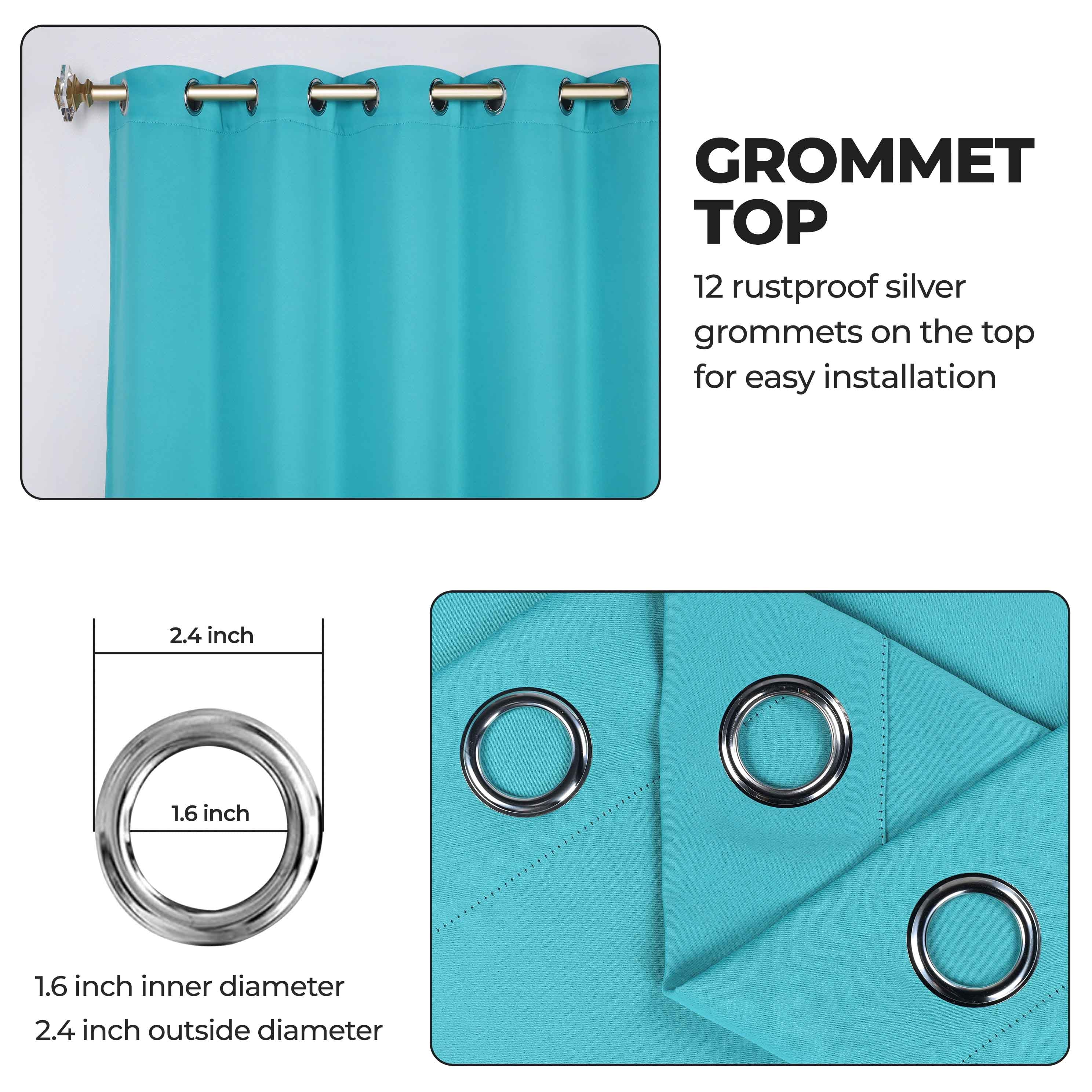Machine Washable Blackout Curtains Set of 2 - Solid Color Room Darkening Window Treatments for Bedroom & Nursery - Blocks Light & Noise for Better Sleep