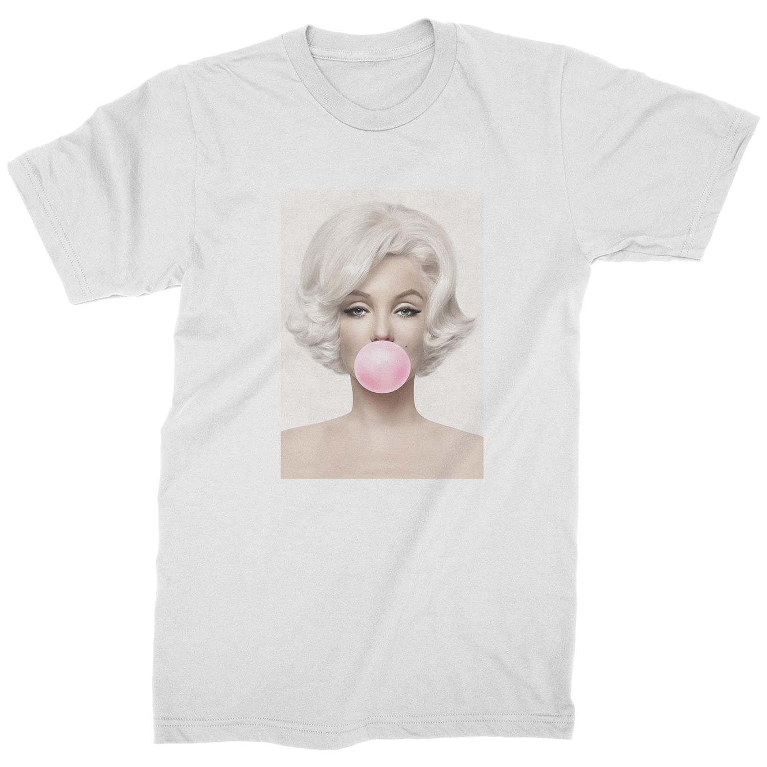 Expression Tees Marilyn Monroe Pink Bubble Gum Men's T-Shirt | Vintage Celebrity Graphic Tee | Casual Wear & Gift Idea