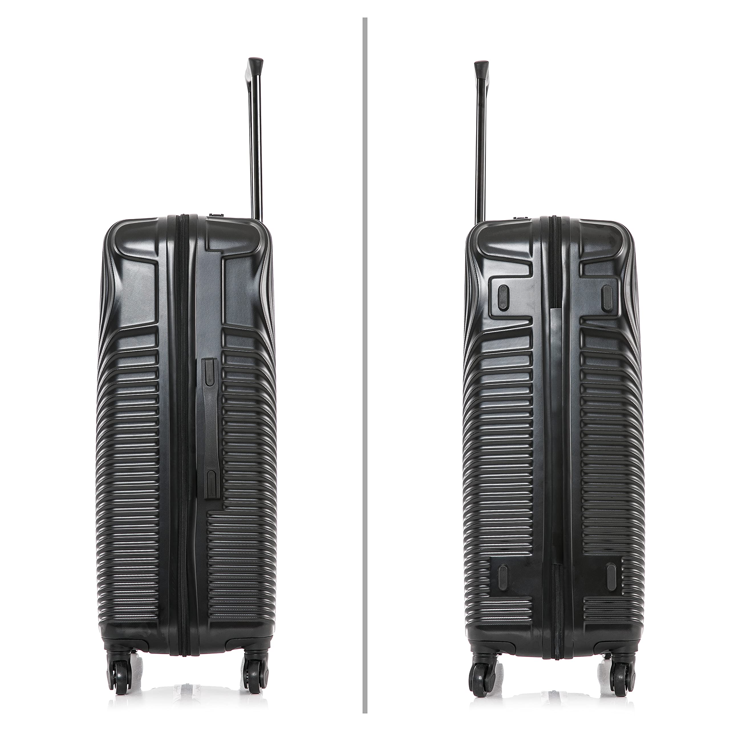 DUKAP INCEPTION 3-Piece Hardshell Luggage Set with Spinner Wheels - 20in, 24in, 28in Lightweight Durable Suitcases with Trolley Handle - Perfect for Air Travel, Business Trips & Family Vacations (Black)