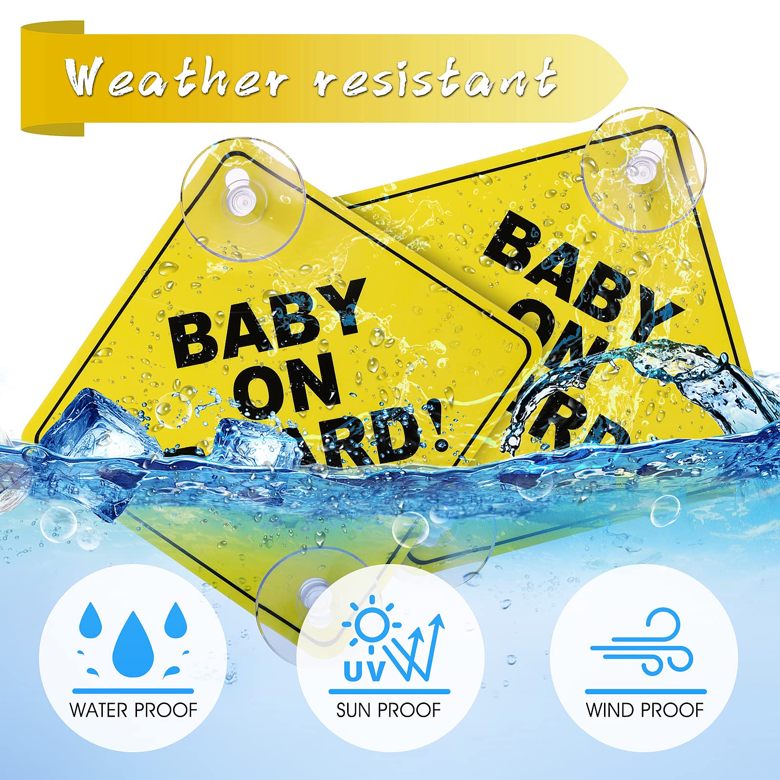COBEE Baby on Board Car Warning Signs - 2 Pack 5