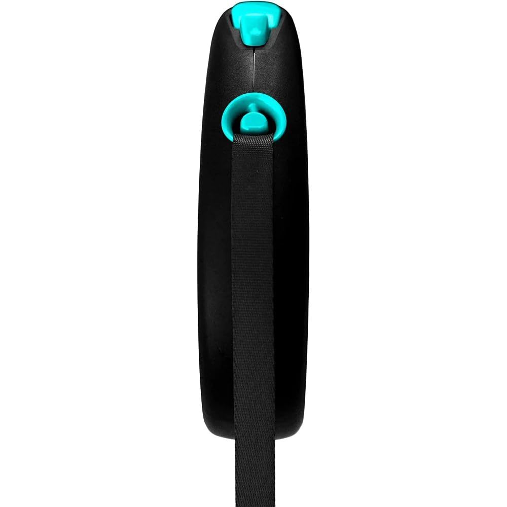Retractable Dog Leash for Small Dogs up to 33lbs - 5M Flexible Blue Black Tape Design - Perfect for Walking, Training & Outdoor Adventures with Your Pet