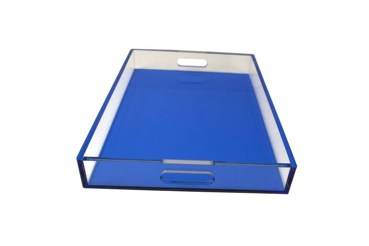 Blue Lucite Tray - Elegant Home Decor for Parties & Gifts