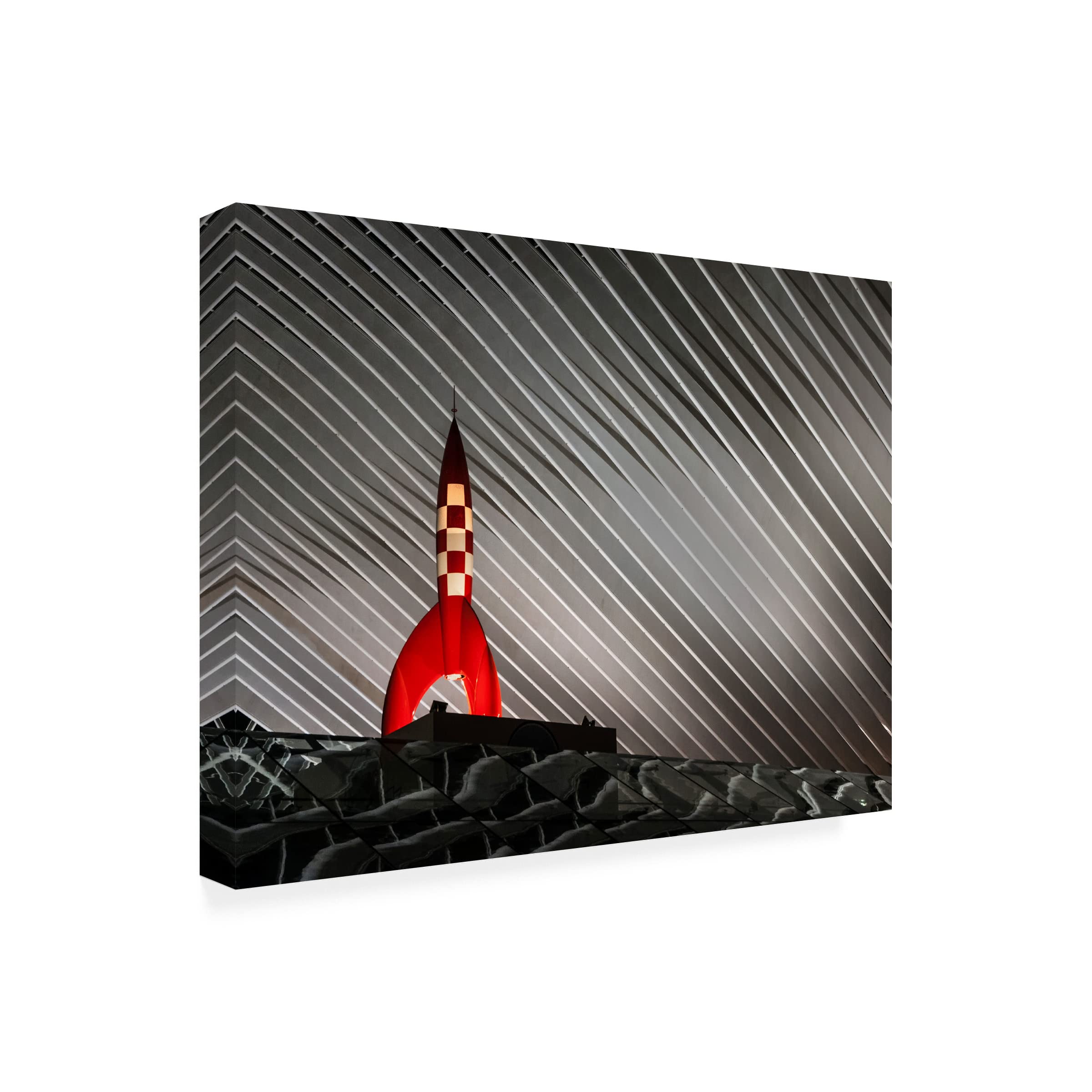 Trademark Fine Art 'Night Launch' Canvas Wall Art by Jef Van Den Hende - Space Themed Home Decor for Living Room, Bedroom & Office