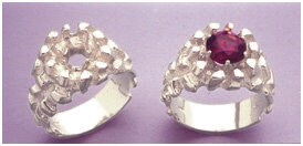 Sterling Silver or 10kt Gold 8mm Round Heavy Nugget Pre-Notched Blank Men's Ring - Sizes 9 & 11 - Perfect for Jewelry Making, Custom Engraving, and Unique Gifts
