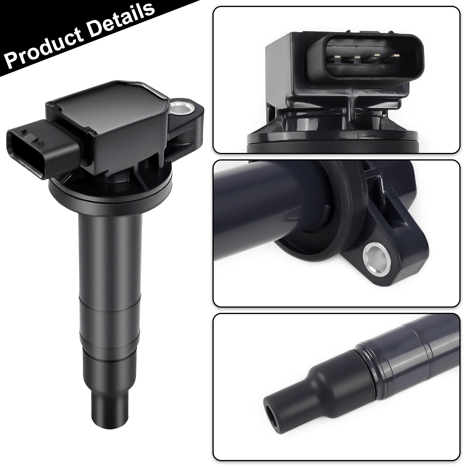 4-Pack Ignition Coils Compatible with Toyota Prius 2001-2019, Yaris 2000-2005, Echo & Scion xA/xB 2004-2006 - 1.3L 1.5L L4 Engine Coil Packs - Replaces UF316, 90919-02240, UF316T, GN10312 - Perfect for Engine Tune-Ups & Performance Upgrades