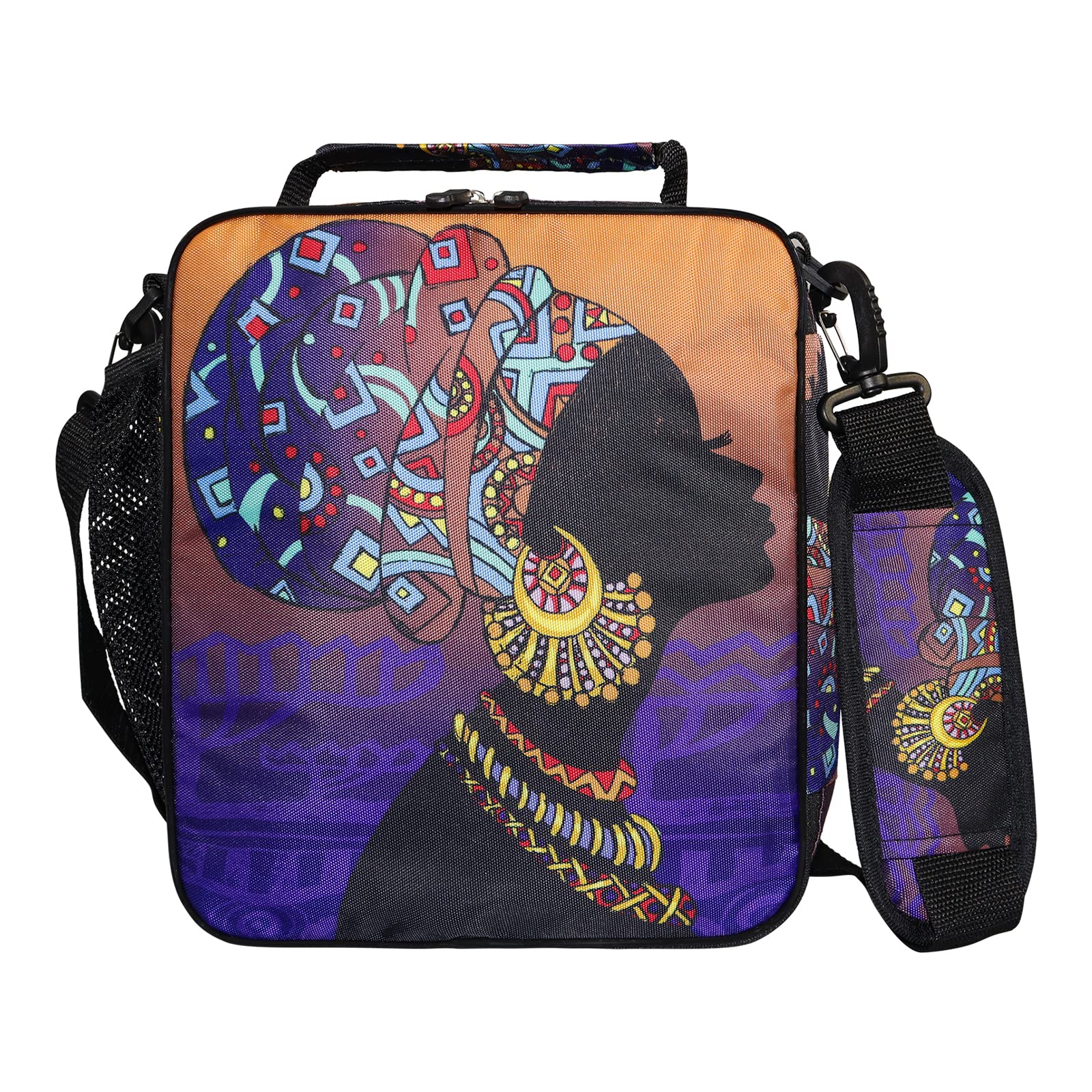 Vantaso Insulated Lunch Box for Kids - African Ethnic Design Cooler Bag for Girls, Women | Perfect for School, Picnic, Travel & Outdoor Activities