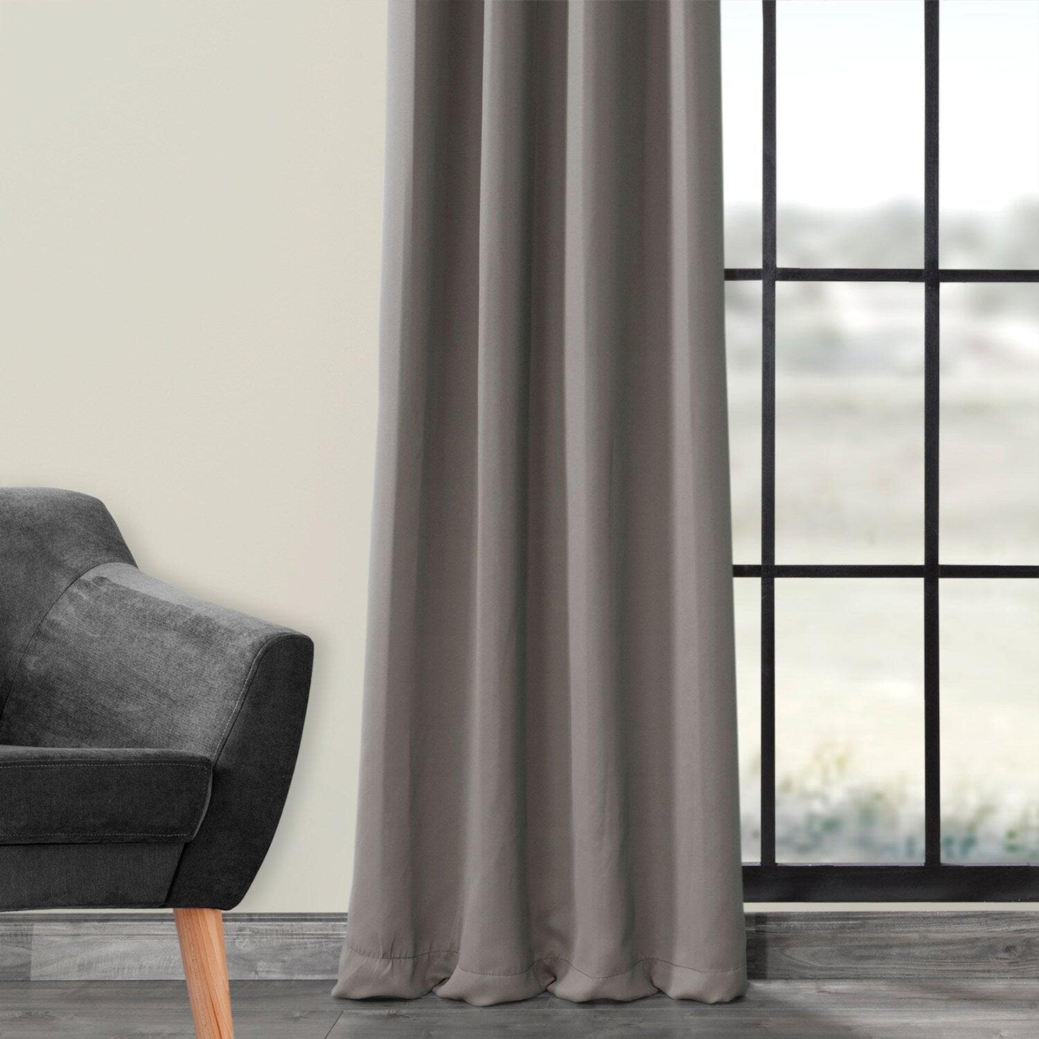 Blackout Curtains Neutral Grey - Light Blocking Thermal Insulated Drapes for Bedroom, Living Room & Home Theater