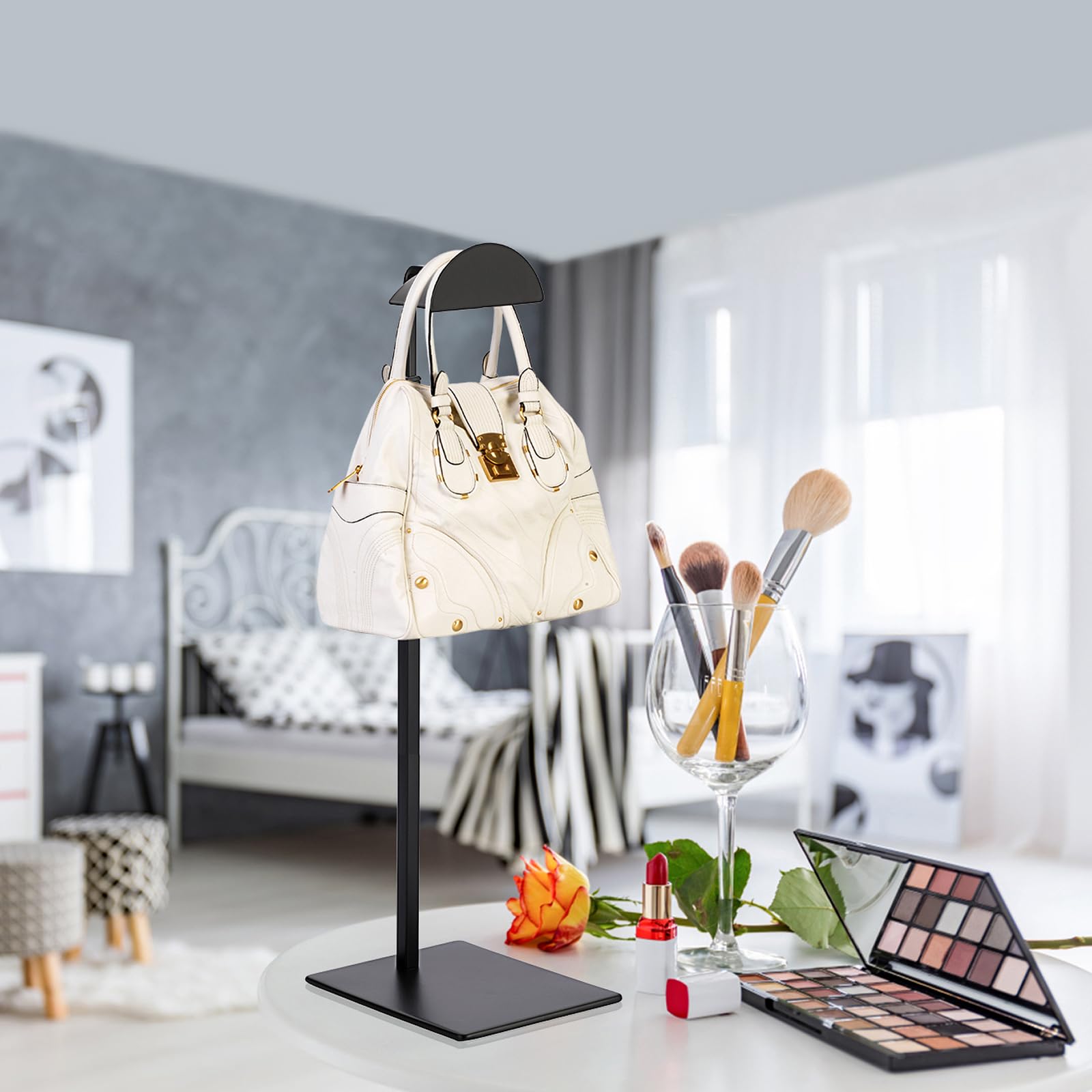 JUXYES Adjustable Handbag Display Stand - Pack of 2, Single-Side Retail Countertop Rack for Purses, Totes & Wallets | Perfect for Boutique, Retail Store & Trade Show Displays