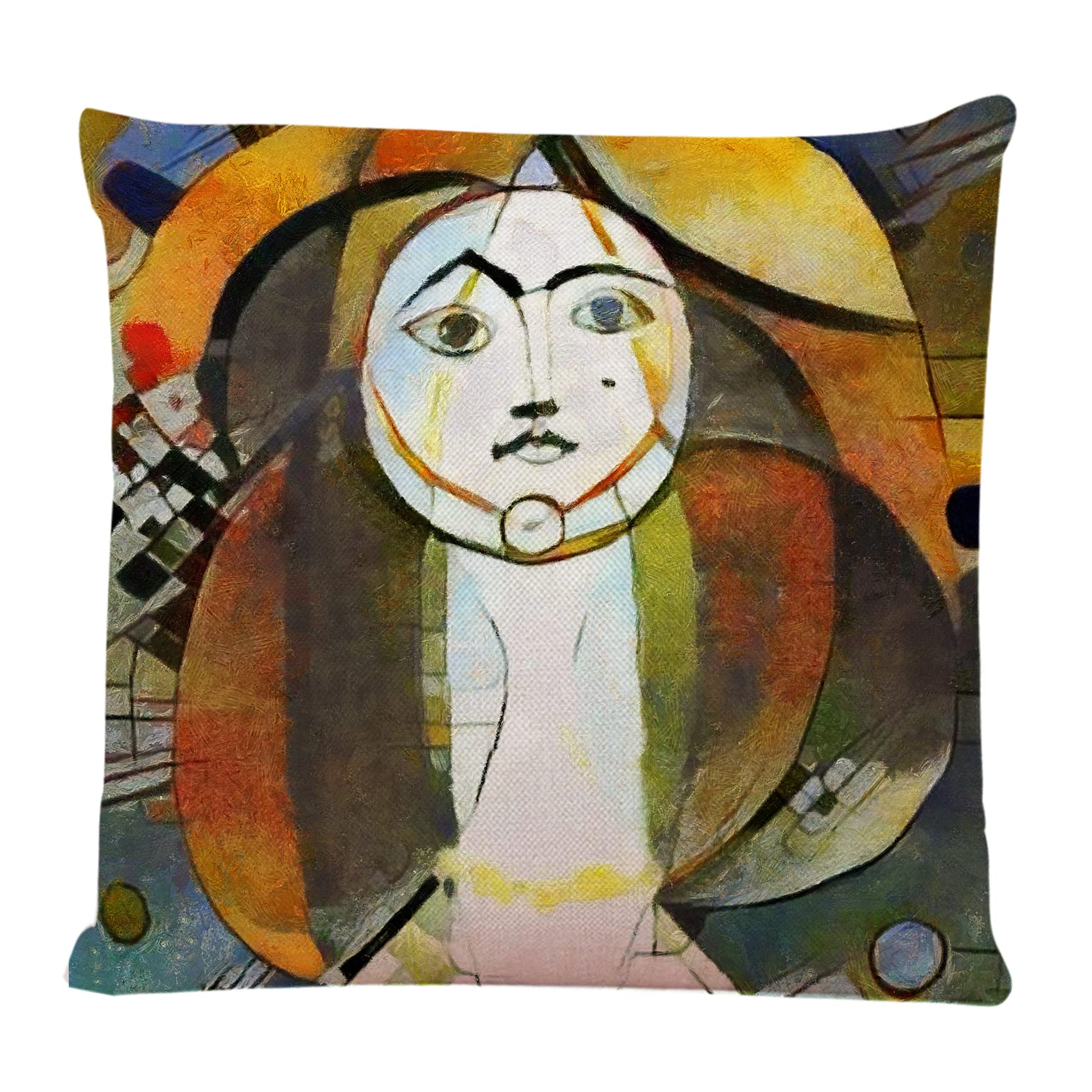 18x18 Inch Square Decorative Throw Pillow Covers - Modern Abstract Famous Paintings Design - Home Decor for Living Room, Bedroom & Sofa