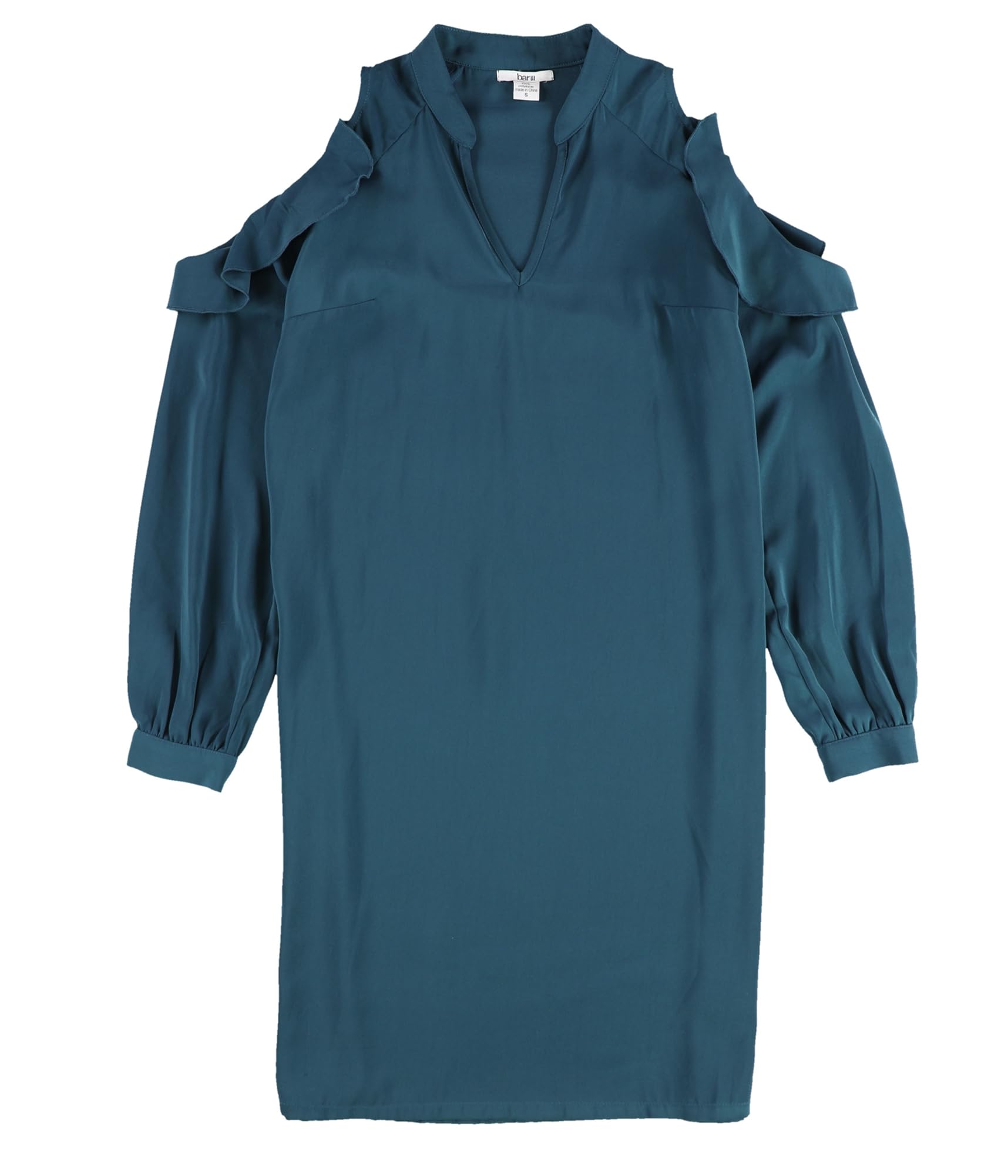 Bar III Women's Cold Shoulder Shirt Dress - Blue, Medium | Casual Summer Flowy Tunic Dress for Beach, Brunch & Date Night