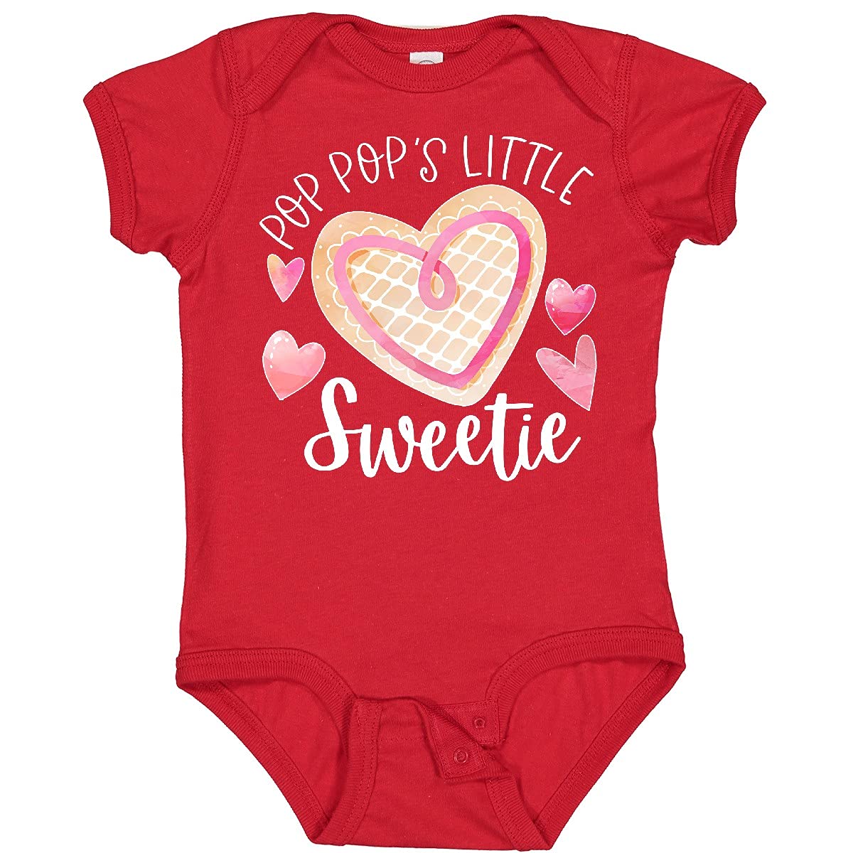 Inktastic Pop Pop's Little Sweetie Pink Heart Cookie Baby Bodysuit - Cute Outfit for Newborns, Infants & Toddlers - Perfect for Family Photos, Holidays & Special Occasions