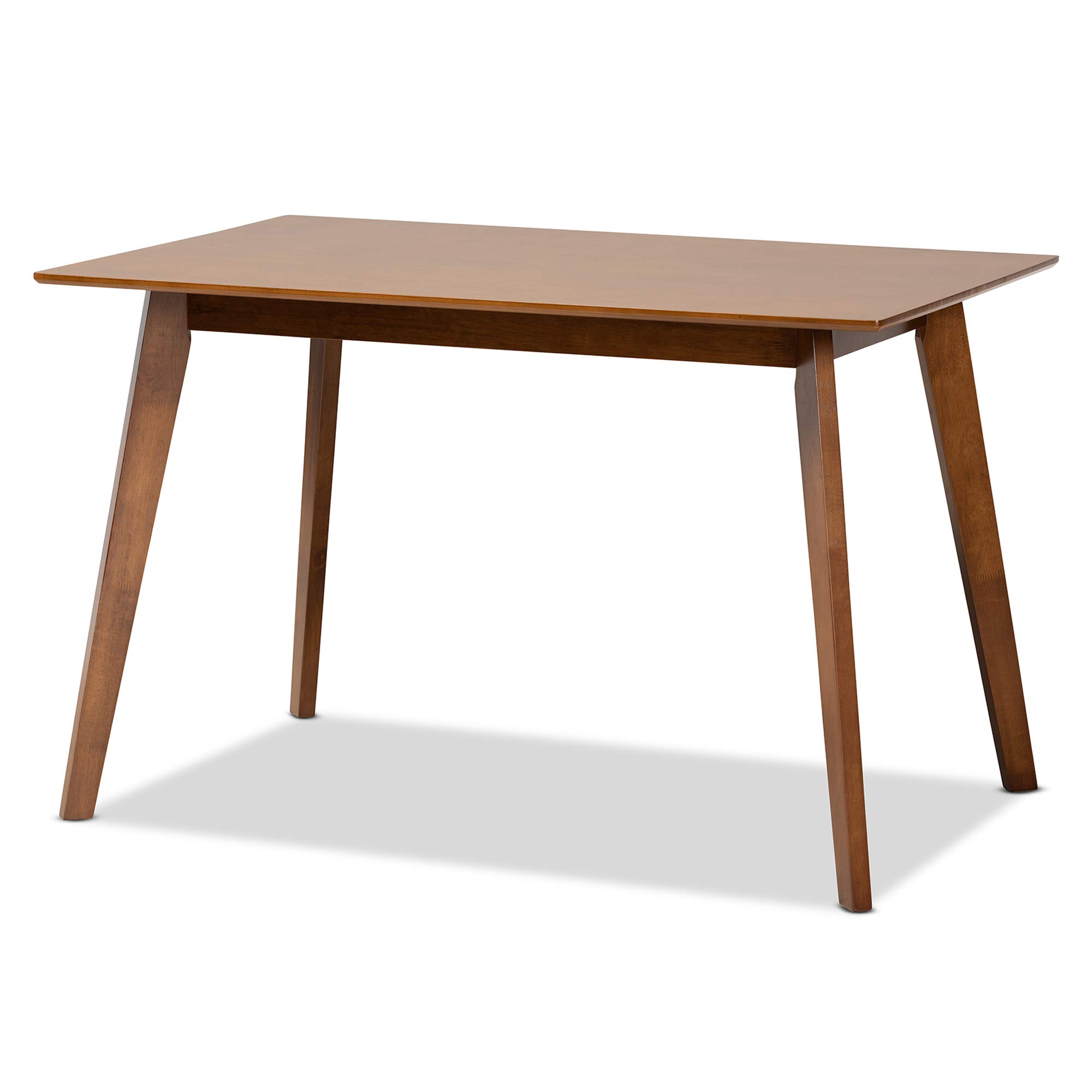 Baxton Studio Maila Modern Dining Table - Walnut Brown Finish, Solid Wood Construction - Perfect for Small Spaces, Apartments & Cozy Dining Rooms