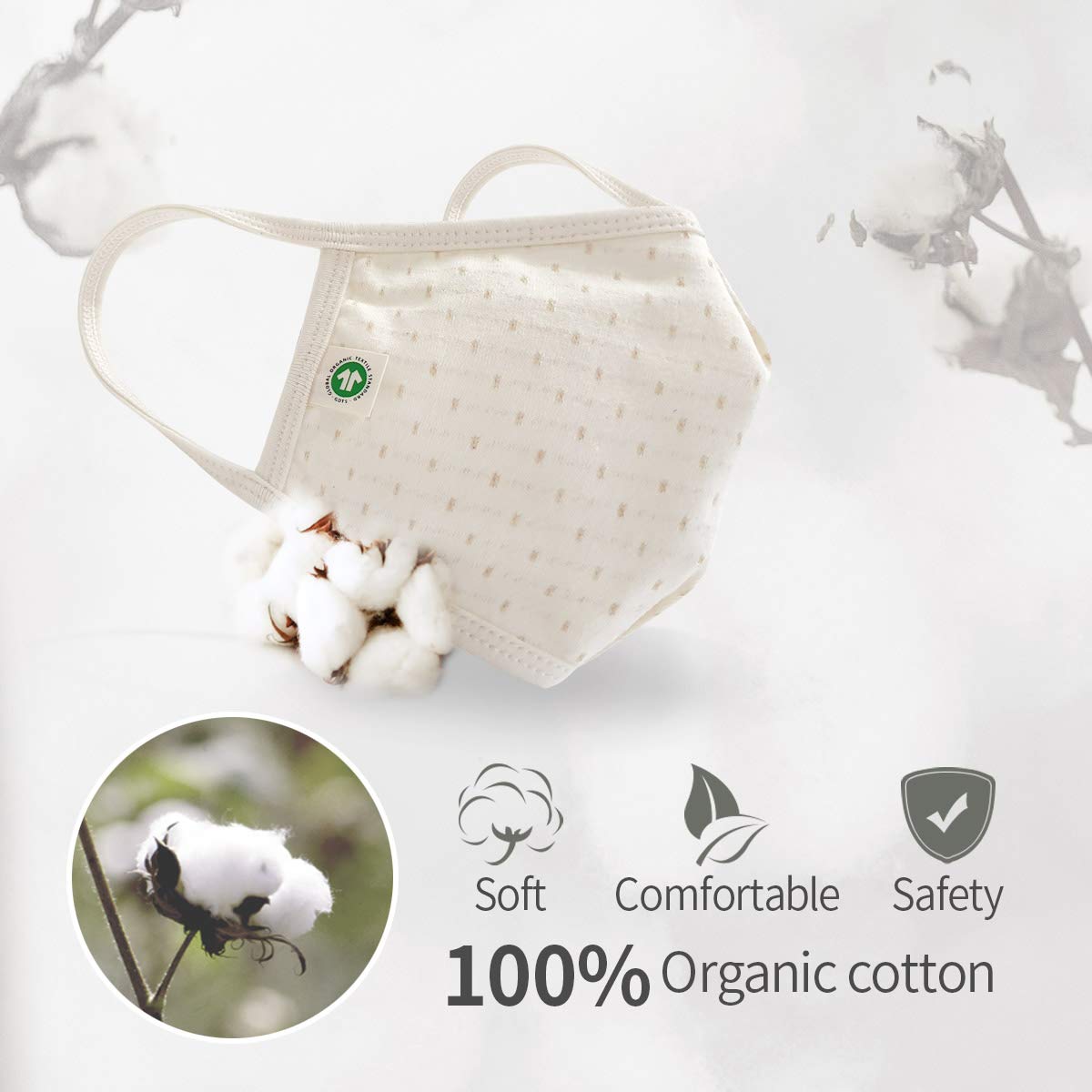 Organic Cotton Korean Style Face Masks 4pcs - Breathable for Indoor & Outdoor Use