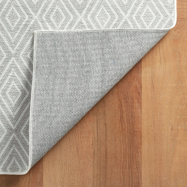 Premium Diamond Platinum/White Machine Washable Area Rug - Soft & Durable for Living Room, Bedroom, Office Decor