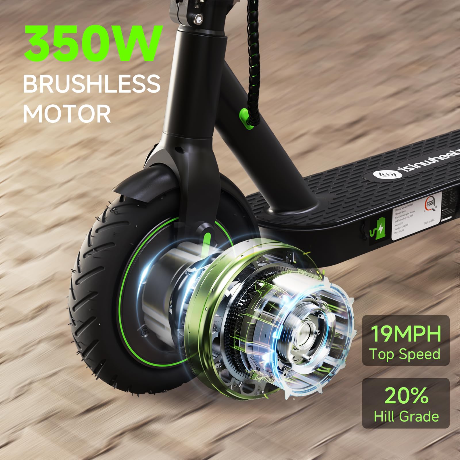 Premium Electric Scooter for Adults - 19 Miles Long Range & 19 MPH Top Speed - Commuter E-Scooter with Turn Signals & Dual Braking System - Perfect for Urban Commuting & Teen Rides