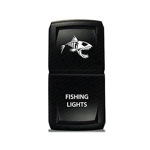 CH4X4 Marine Rocker Switch V2 - Waterproof Boat Switch with Fishing Lights Symbol for Marine, RV & Off-Road Vehicles | Perfect for Boat Dashboards, Fishing Light Controls & Automotive Applications