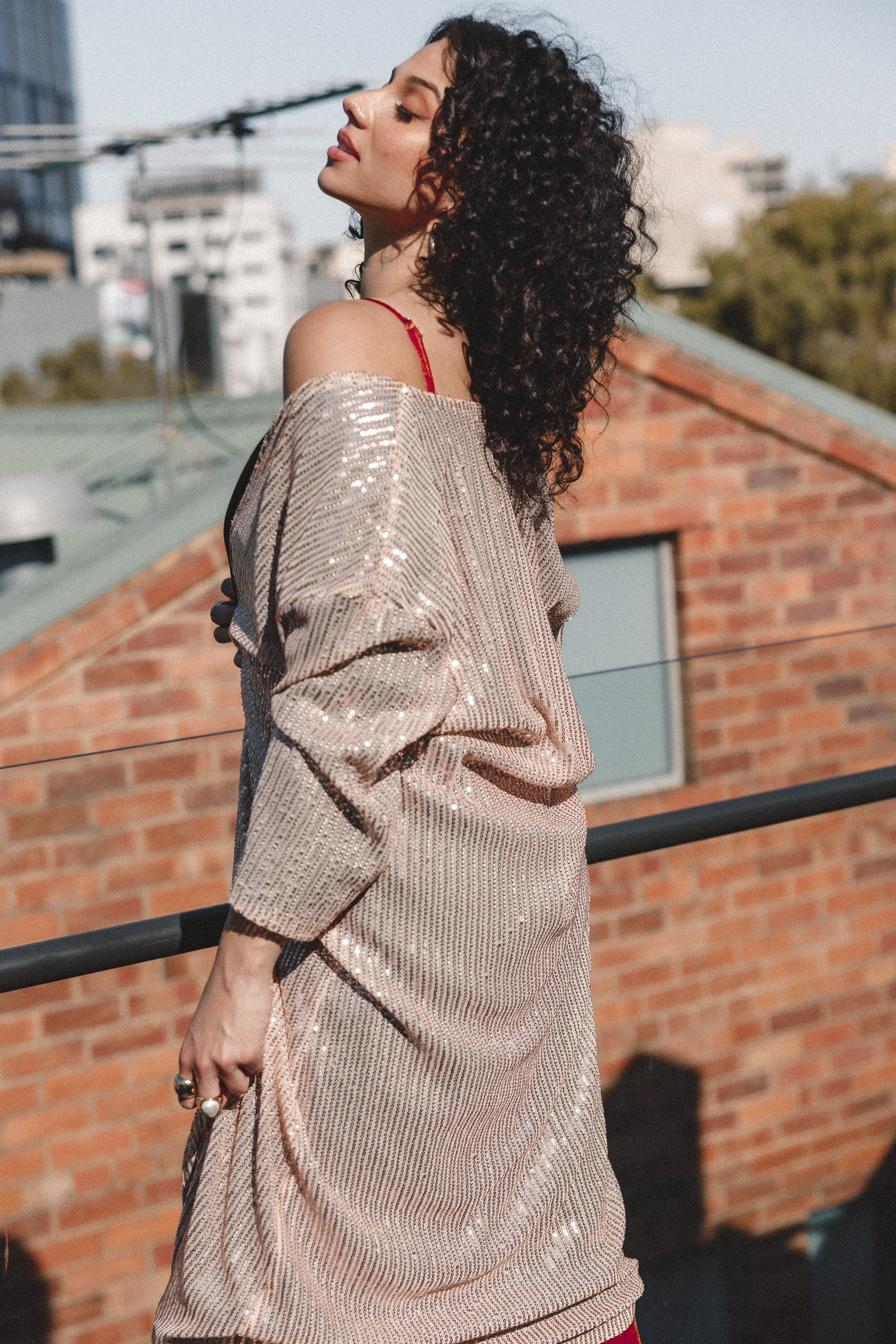 Jayleen Sequin Duster Coat - Gold Glitter Long Cardigan for Women | Perfect for Parties, Evening Events & Special Occasions