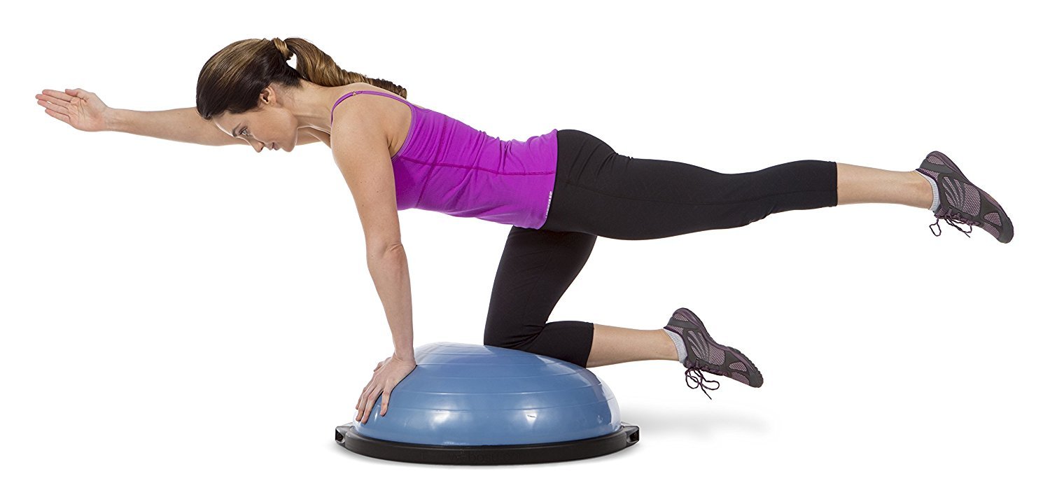 Bosu Home Balance Trainer - 65cm Blue Exercise Ball for Core Strength & Stability Training | Perfect for Yoga, Pilates, Home Gym Workouts