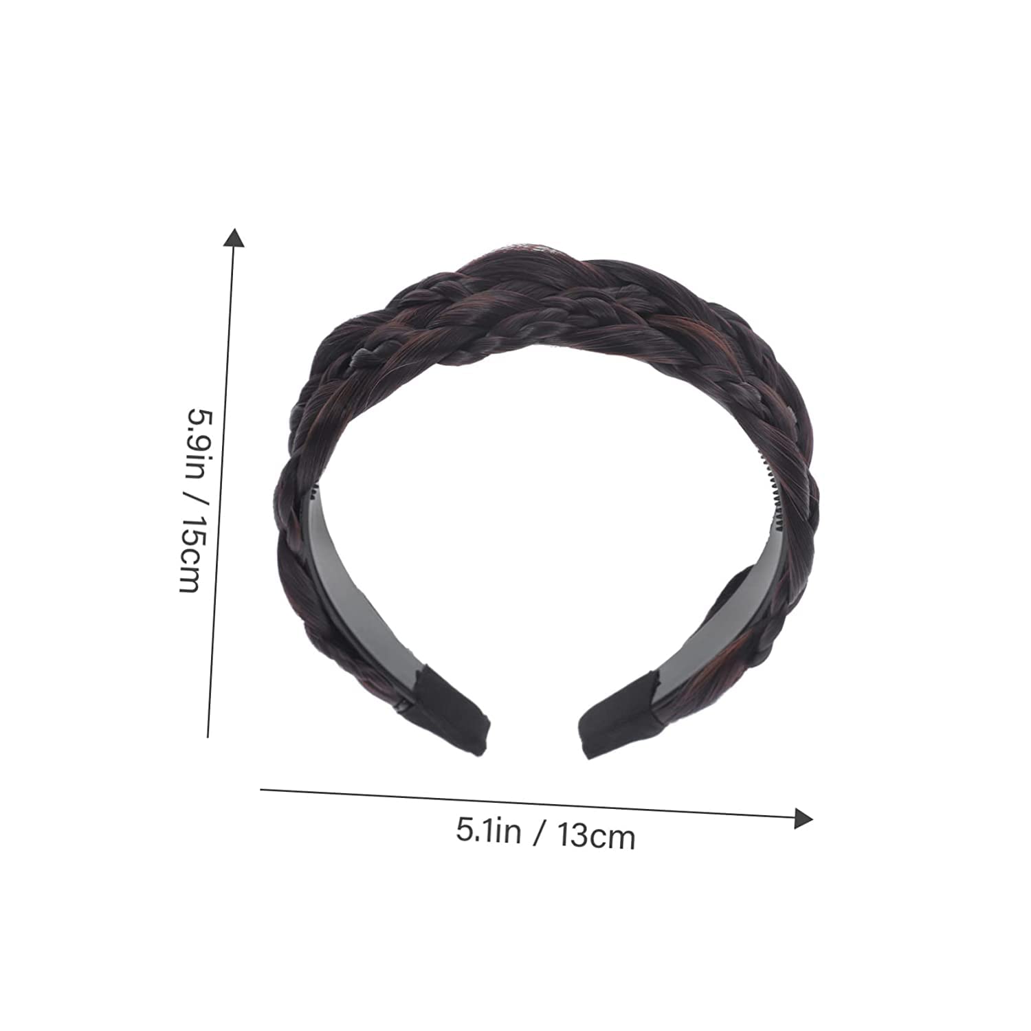 Women's Braided Headband with Fake Bangs - Black Hairband for Women & Girls | Perfect for Cosplay, Costume Parties & Everyday Styling
