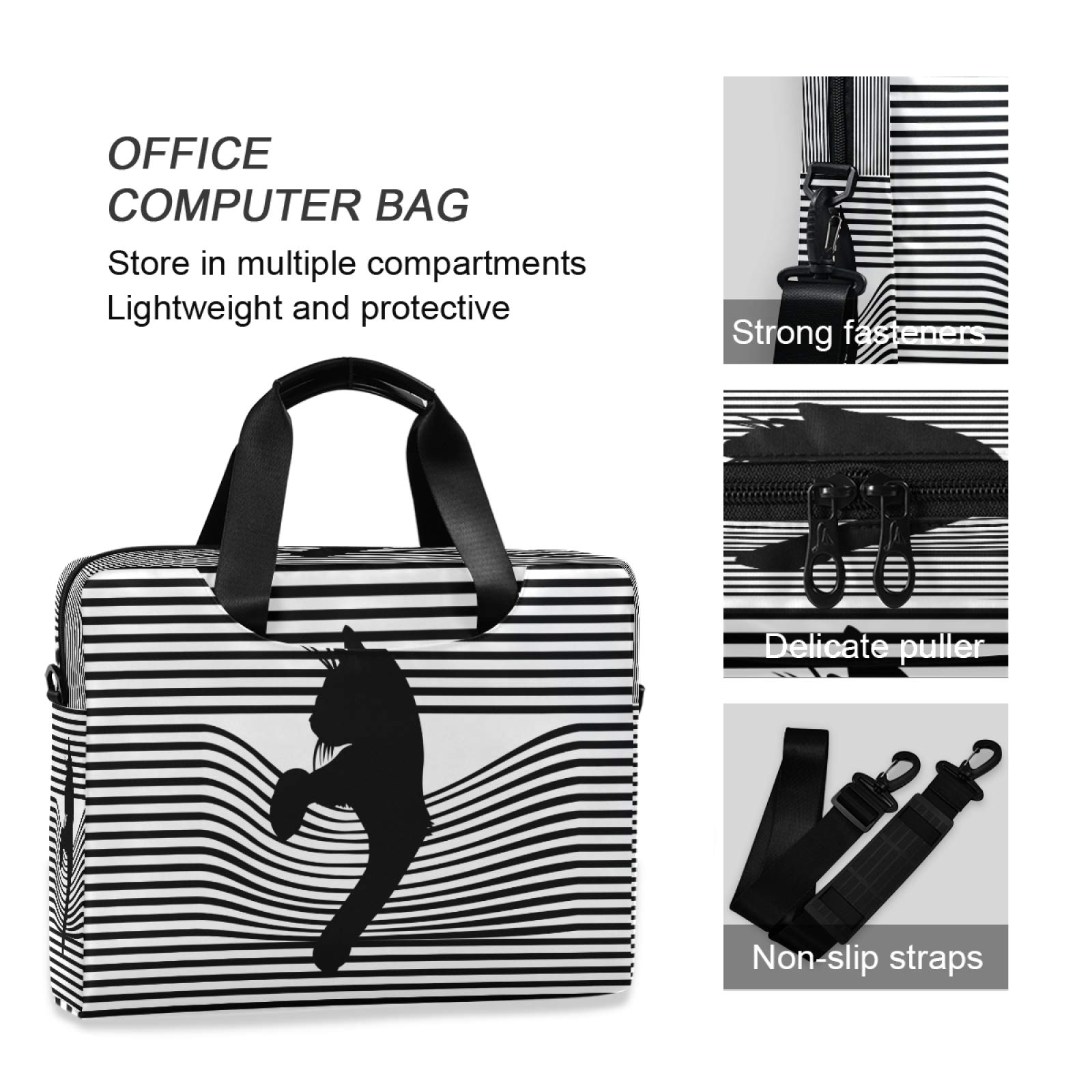13-15.6 Inch Lightweight Laptop Bag - Durable Polyester Computer Carrying Case for Work, School & Travel
