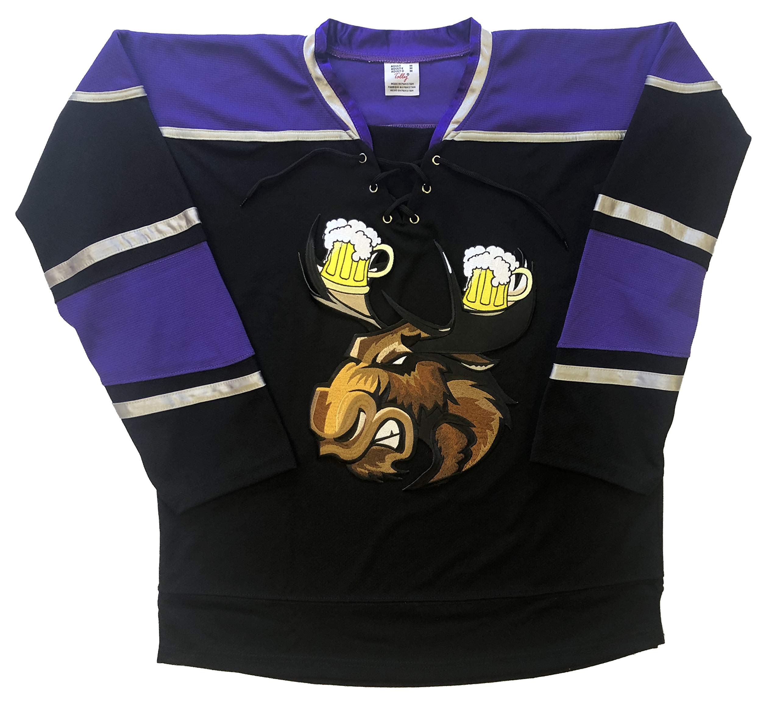 Custom Hockey Jerseys with Moose & Beer Antlers Design - Personalized Name & Number for NHL Fans | Perfect for Games, Parties & Team Events