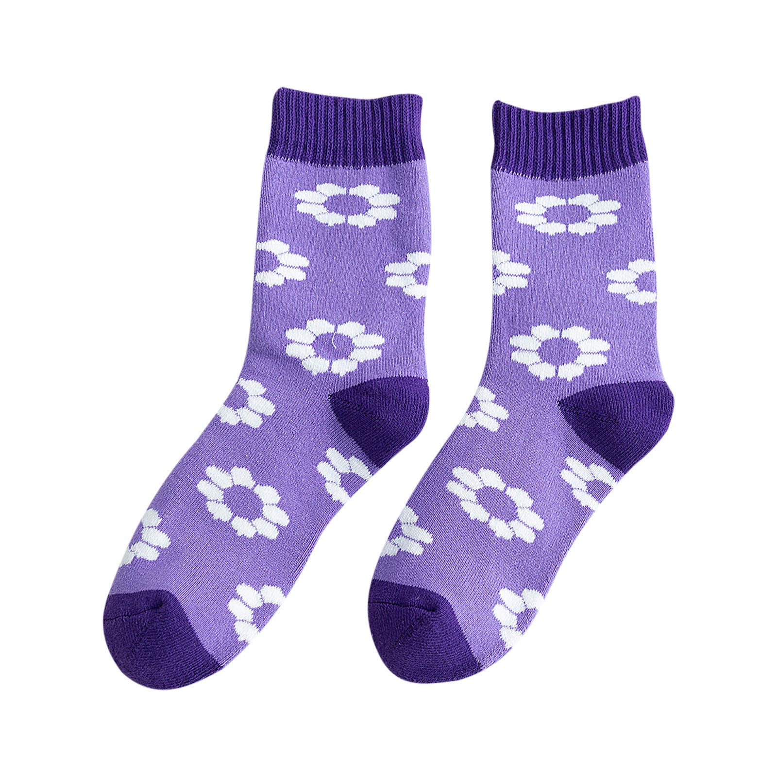 Women's Warm Fuzzy Winter Socks - Soft Coral Fleece Thermal Socks with Cute Floral Design for Home, Office & Travel - Cozy Non-Slip House Socks for Cold Weather Comfort