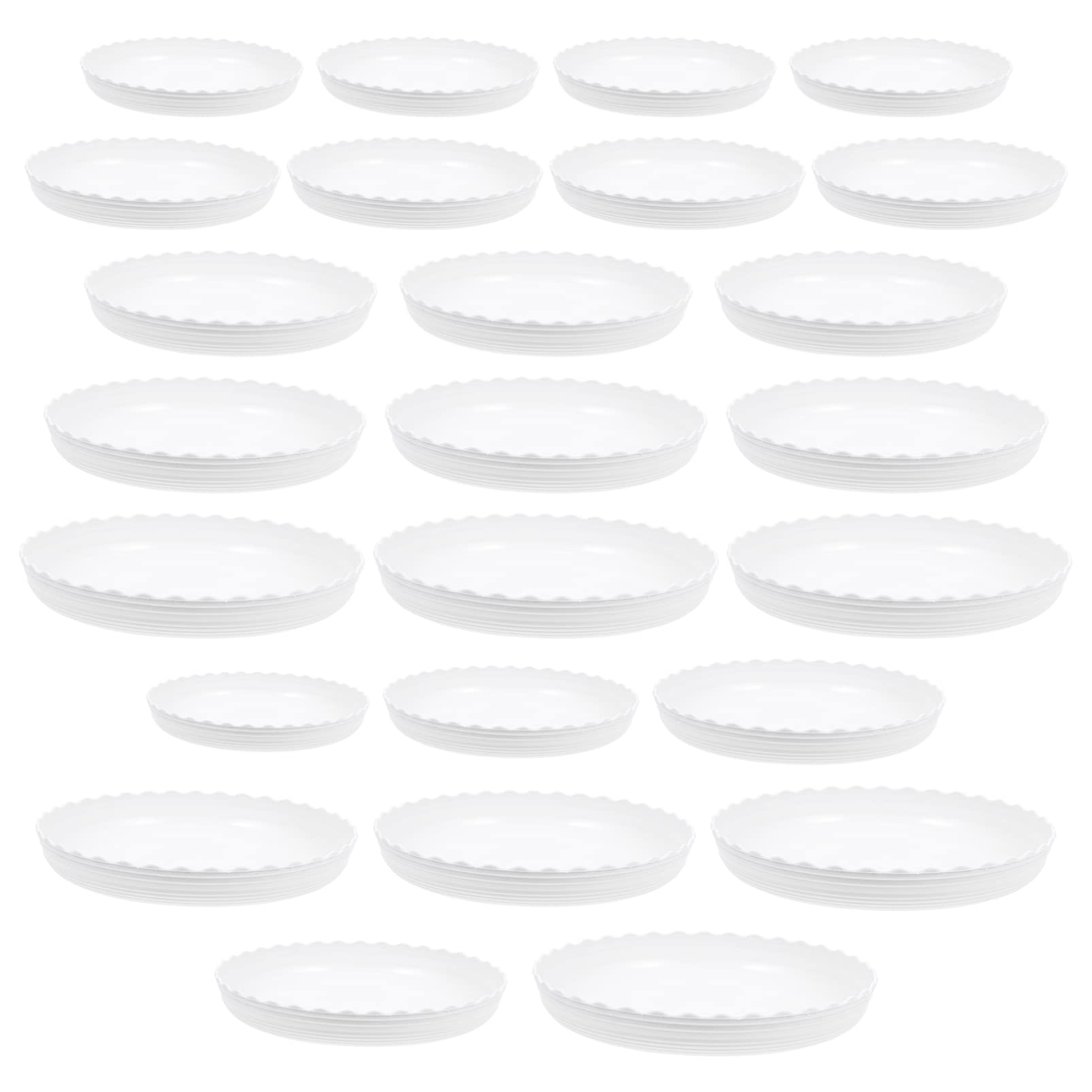 YARNOW 25 Pack White Plant Saucers - 10 Inch Round Drip Trays for Indoor Flower Pots, Planter Drainage Dishes, Seedling Nursery Pots | Perfect for Home Gardening, Balcony Decor & Plant Care