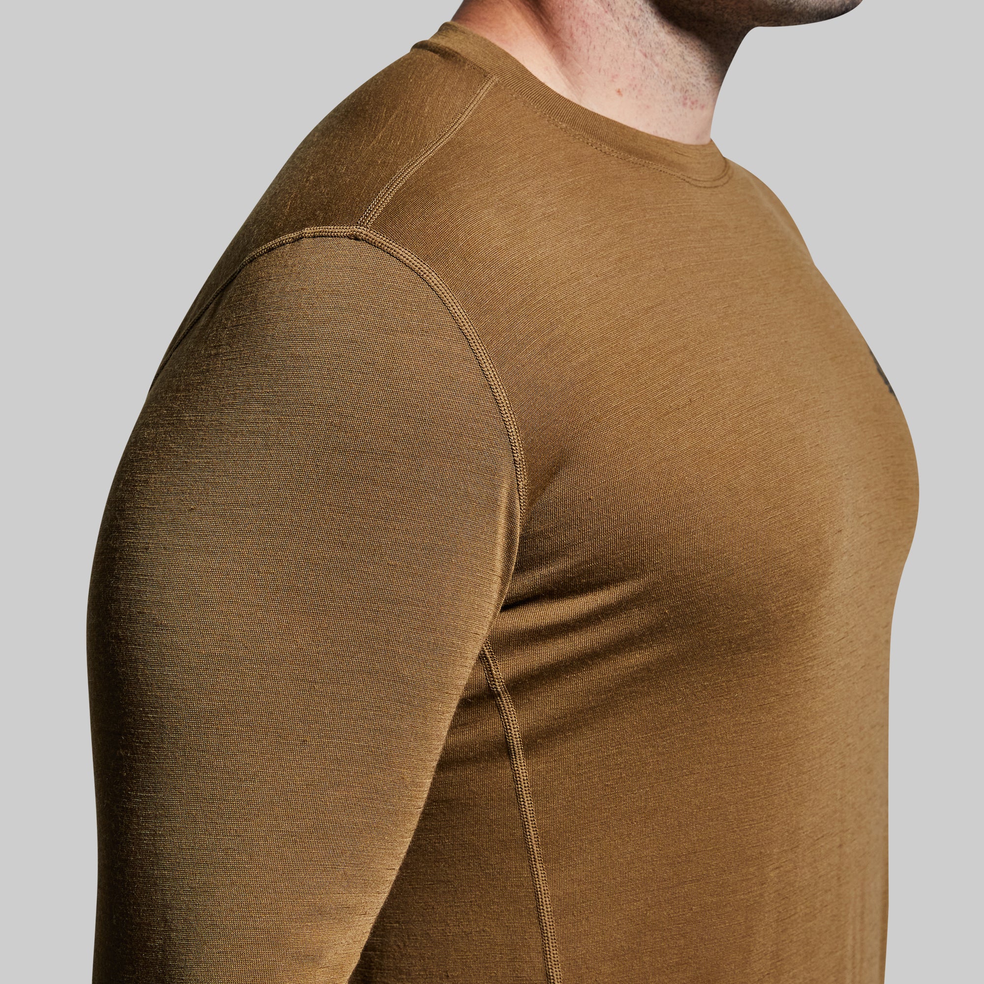 Men's Ridgeline Base Layer Top - Thermal Underwear Shirt for Cold Weather - Coyote Brown - Perfect for Hiking, Hunting & Outdoor Activities