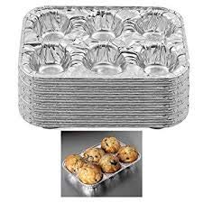 6-Cavity Aluminum Cupcake Muffin Baking Pans - 200 Pack Disposable Cake Mold for Mini Muffins, Cupcakes & Desserts | Perfect for Weddings, Birthday Parties, Baby Showers & Holiday Baking | Non-Stick & Durable Baking Cups for Home & Commercial Use