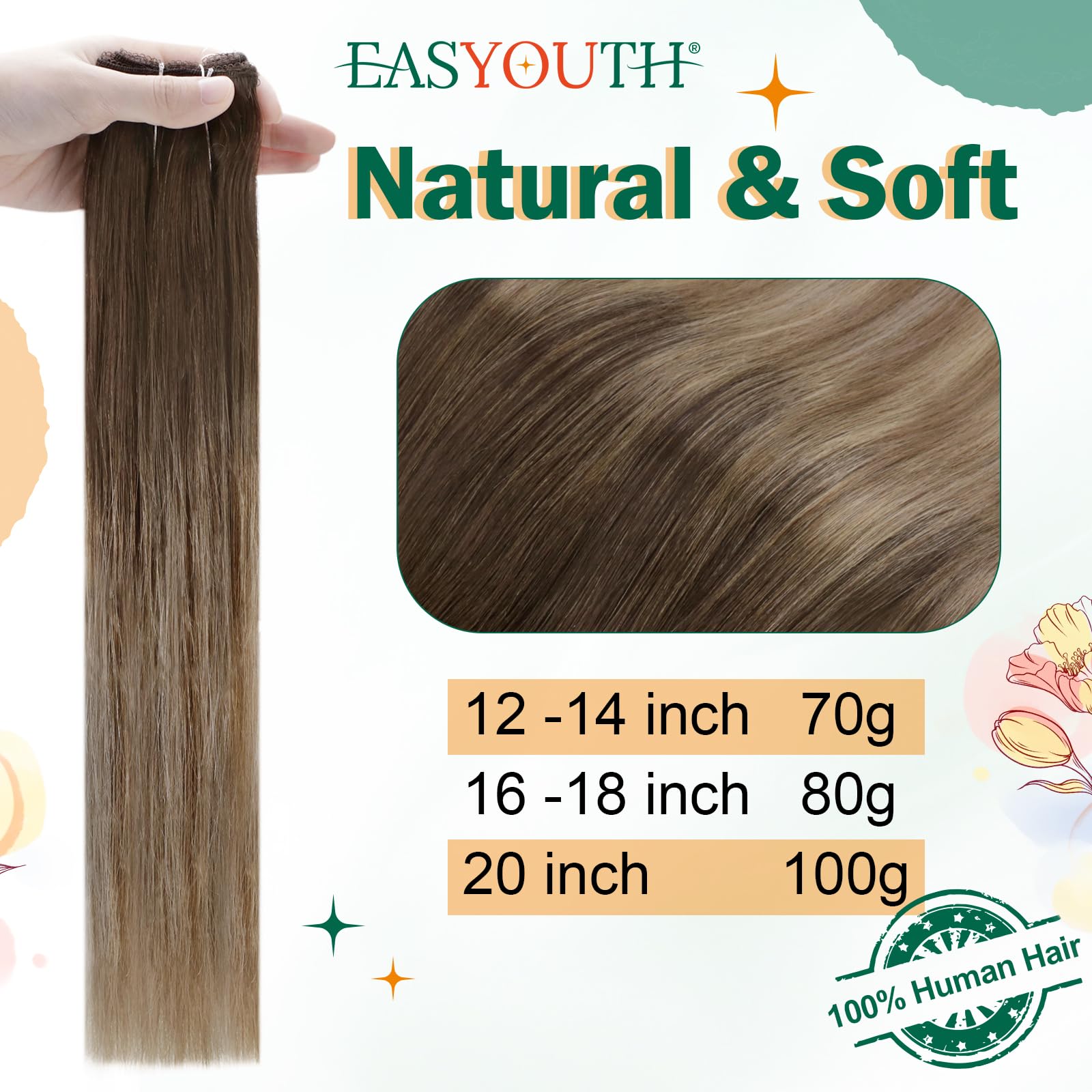 EasyOut Human Hair Fish Line Extensions 18