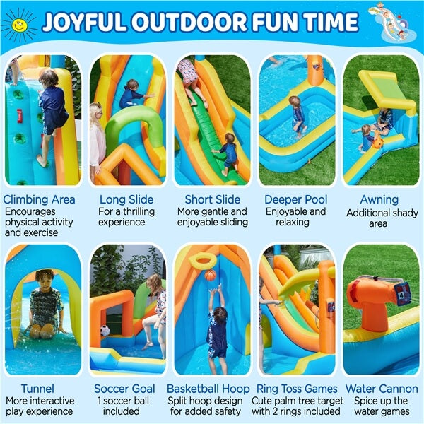 Yaheetech Giant Inflatable Water Slide Combo for Kids & Adults - Backyard Summer Fun, Outdoor Pool Party, Birthday Celebration