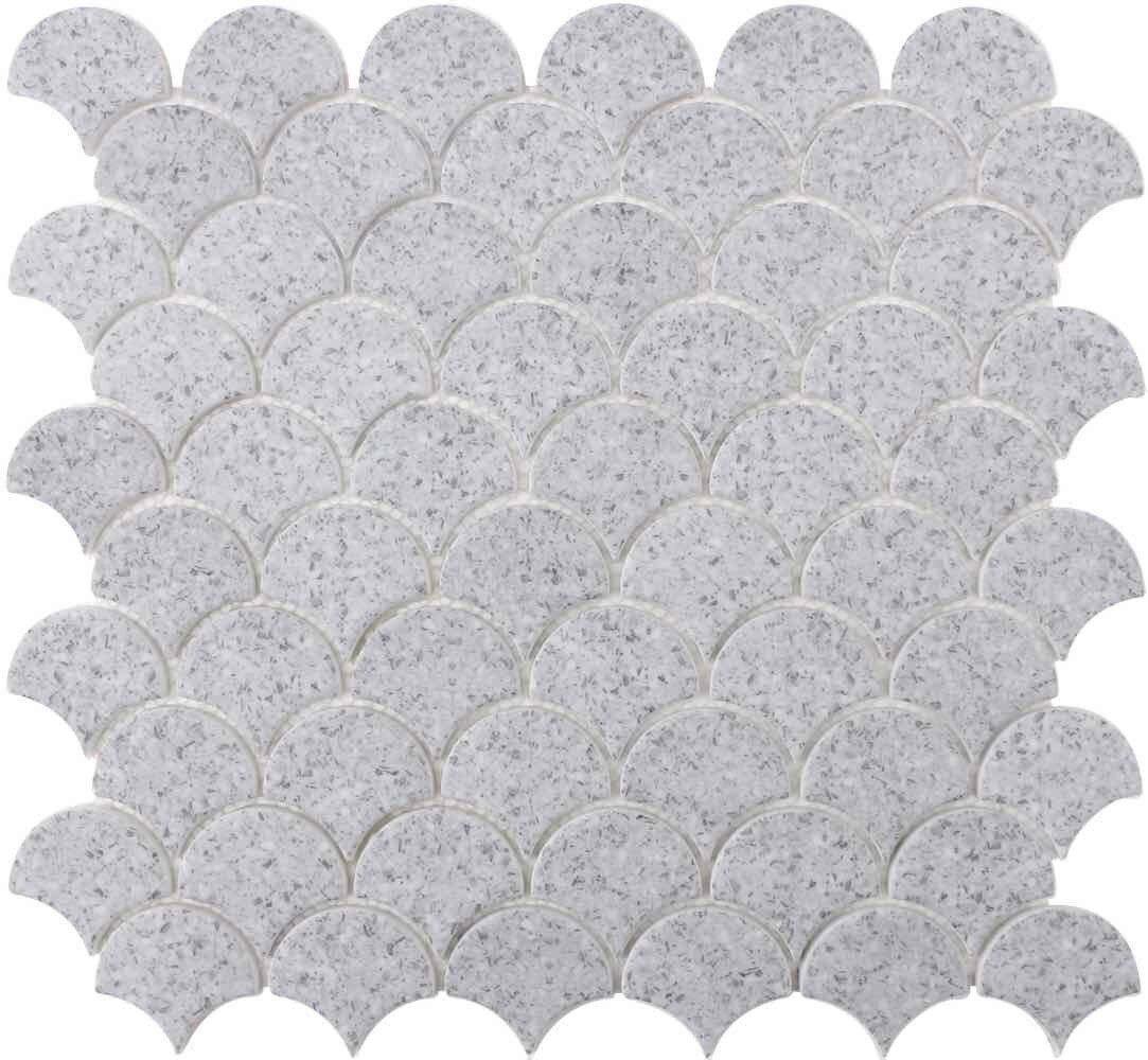Eco-Friendly Grey Recycled Glass Tile for Kitchen Backsplash, Bathroom & Shower Walls - Sustainable Mosaic Tiles for Home Renovation