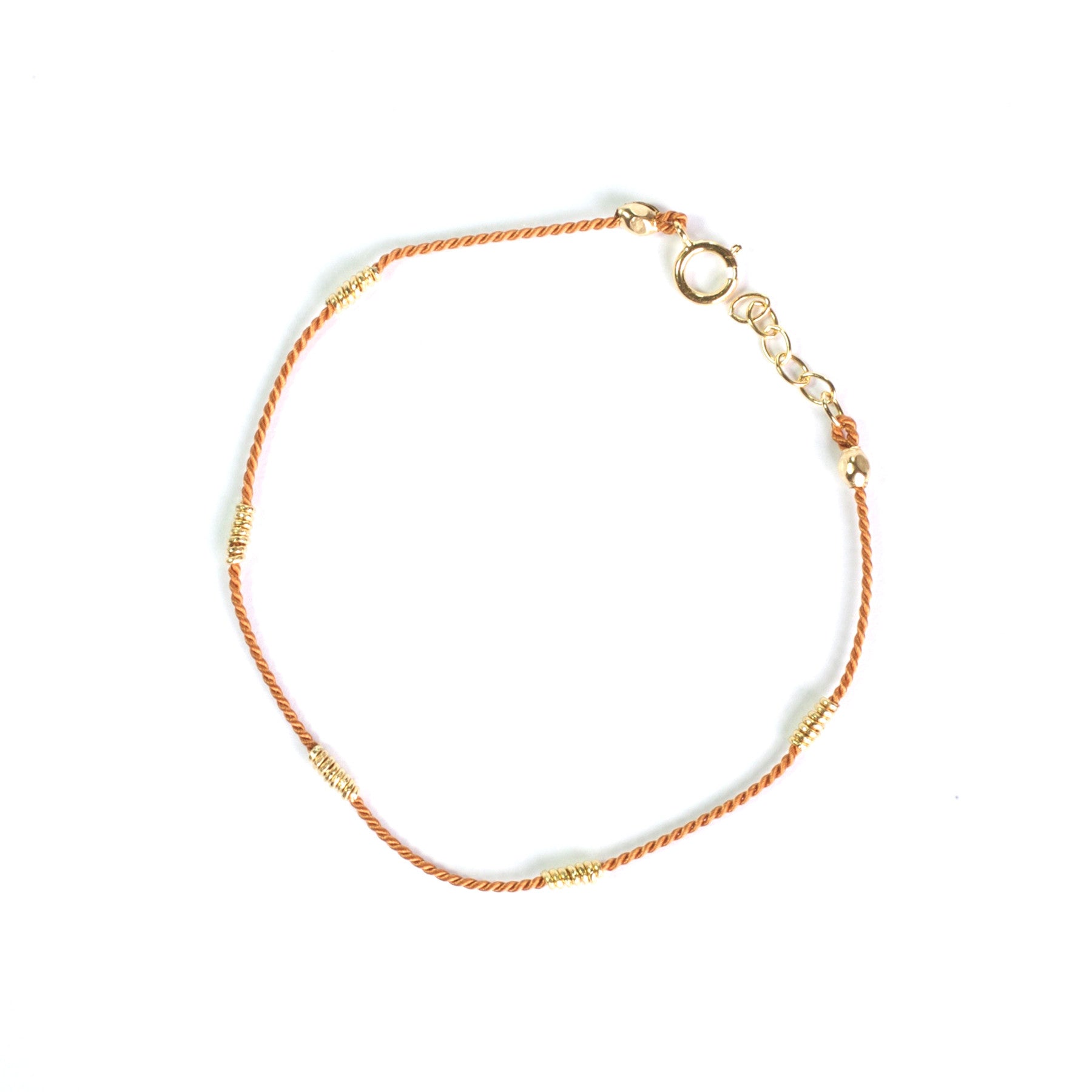 Elegant Wrapped Wire Silk Bracelet in Tan & Gold - Perfect for Women's Fashion, Boho Jewelry & Gift Giving
