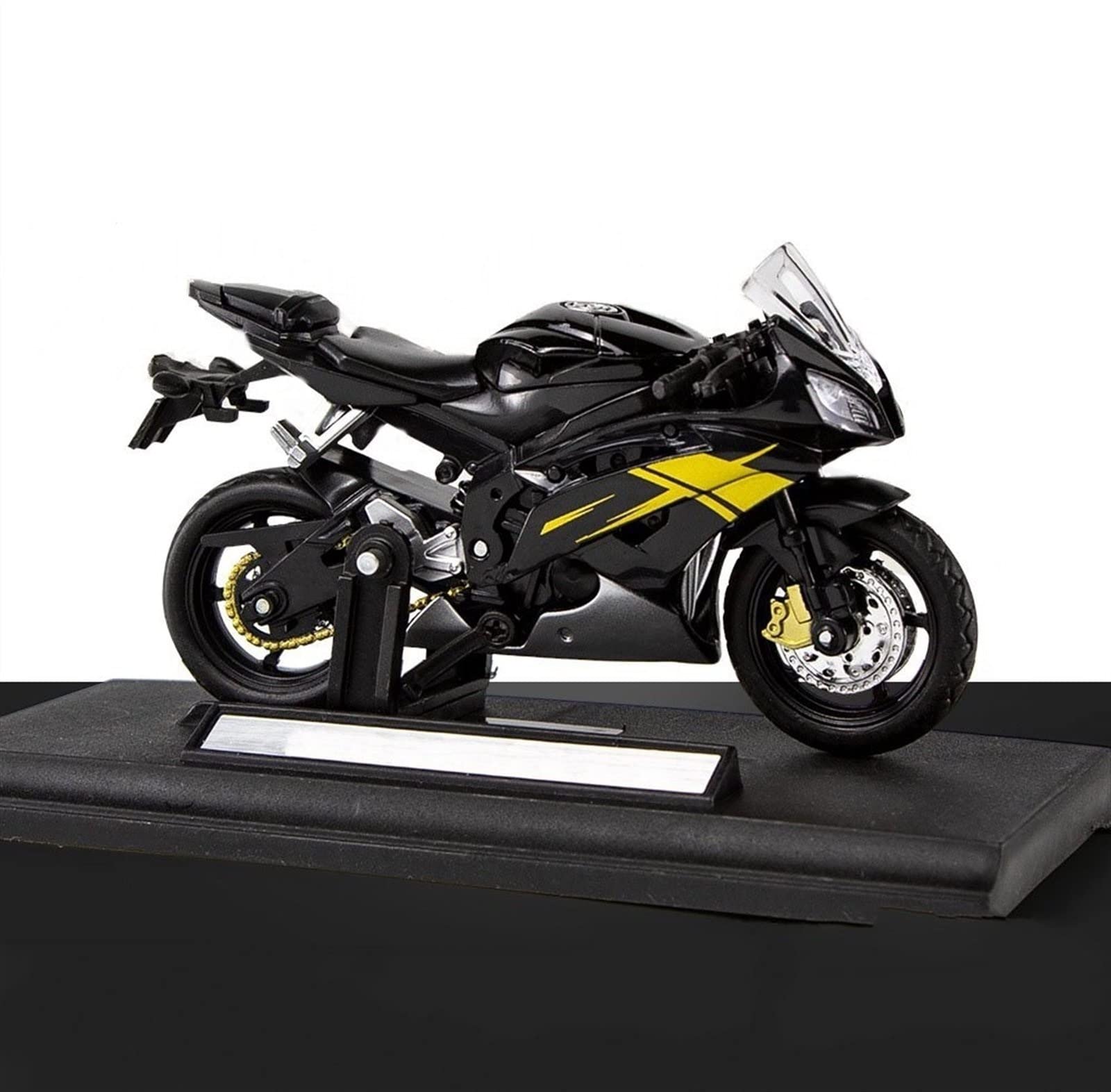 1/18 Scale Yamaha R6 Alloy Motorcycle Model Kit - Diecast Collectible Toy for Boys, Kids Birthday Gift - Black - Perfect for Display, Racing Enthusiasts & Car Collection Lovers