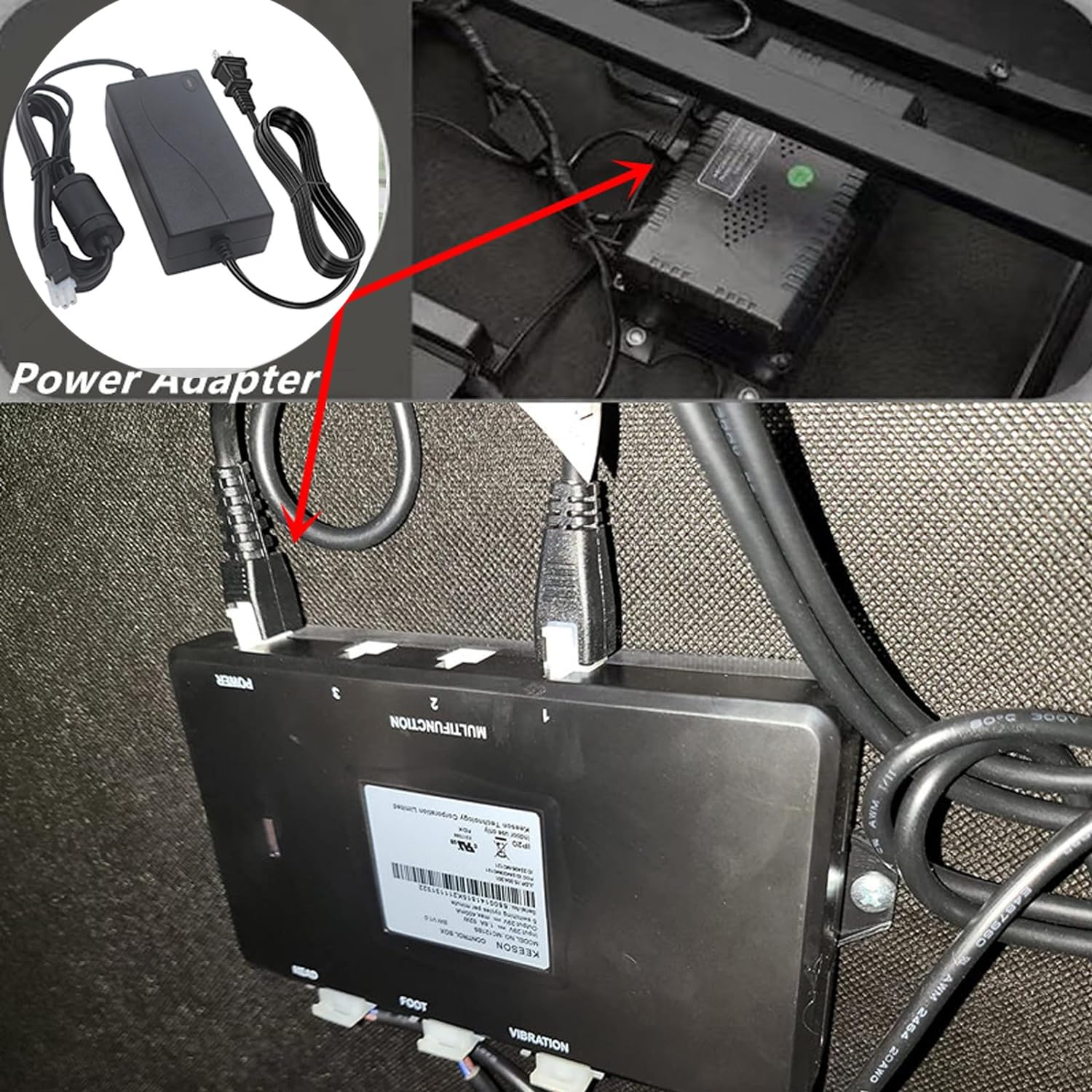 Universal Adjustable Bed Power Supply Replacement - Electric Bed Frame Power Adapter Kit with Standard Prong (Perfect for Home, Hospital & Elderly Care Use)