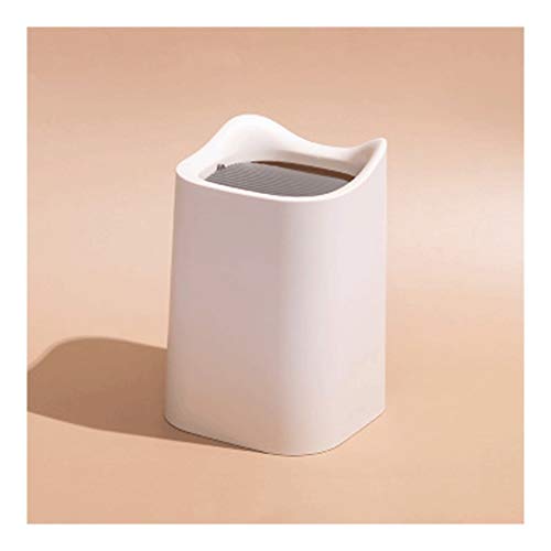 Durable 1.5 Gallon Small Trash Can with Swing Top Lid - Mini Waste Basket for Bathroom, Bedroom, Office & Kitchen - Includes 30 Garbage Bags (Set of 2, Pink) - Perfect for Home, Dorm & Small Spaces