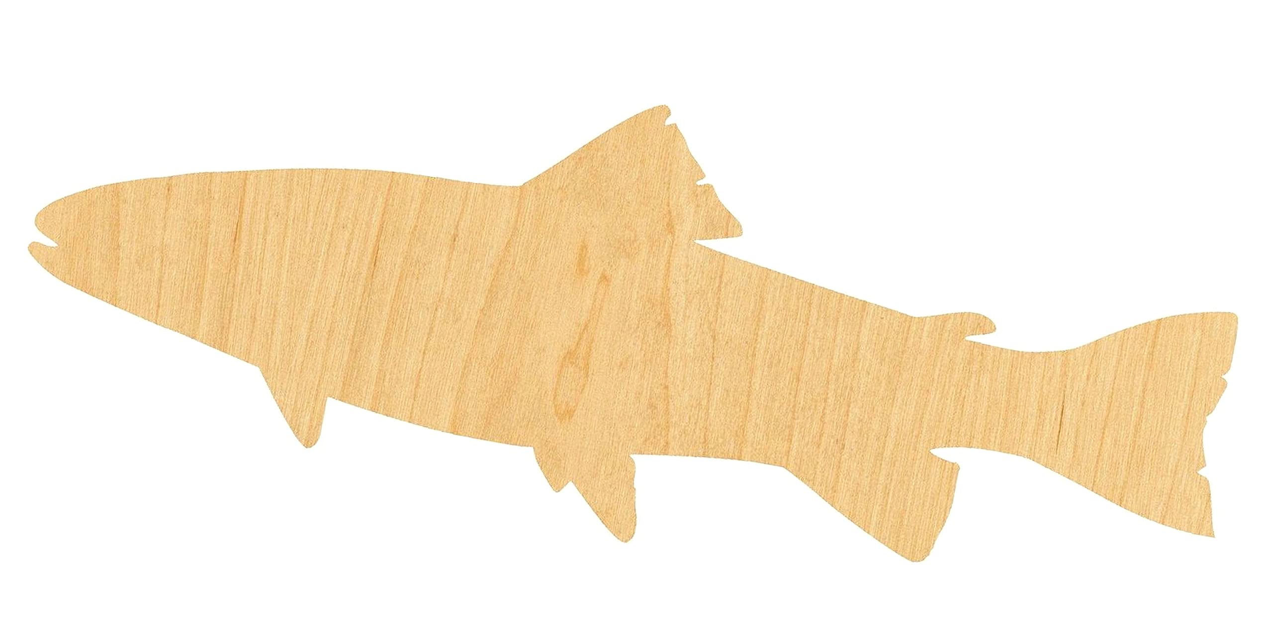1pc Laser-Cut Trout Wood Shape - 1/8