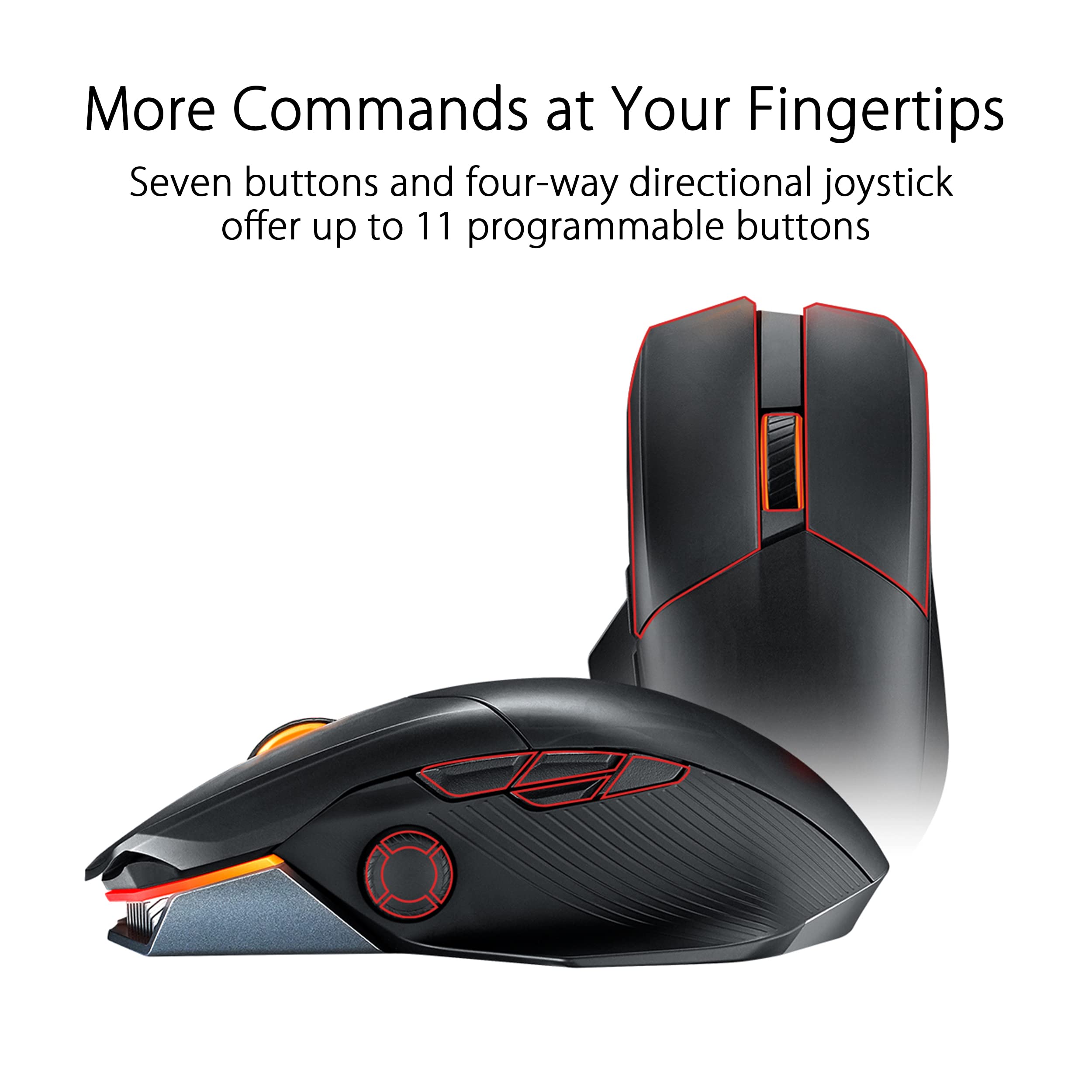 ASUS ROG Chakram X Origin Wireless Gaming Mouse - Tri-Mode Connectivity (2.4GHz/Bluetooth/Wired), 36000 DPI Optical Sensor, 11 Programmable Buttons, Detachable Joystick, Paracord Cable - Black | Perfect for FPS, MOBA & Esports Gaming