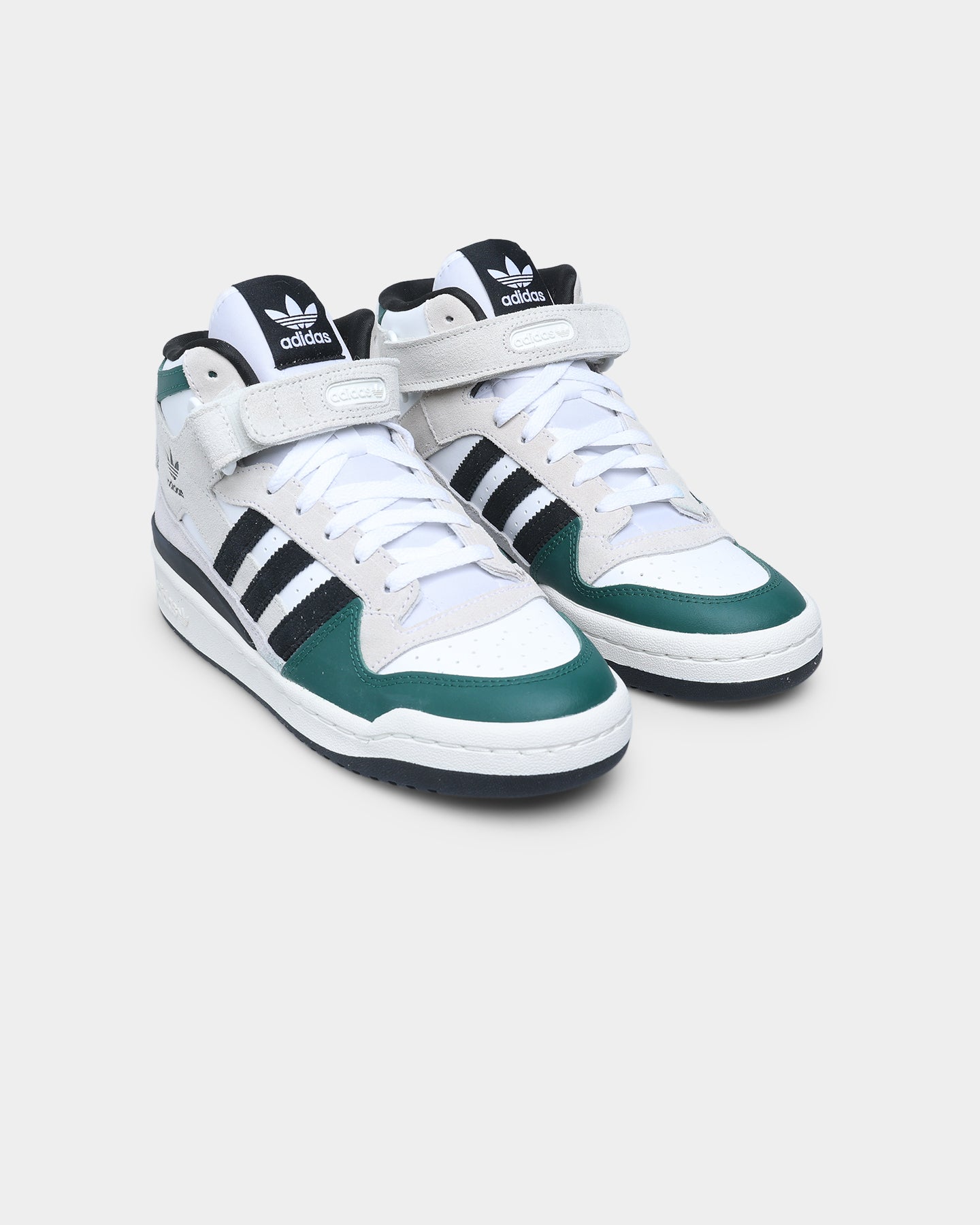 Adidas Women's Forum Mid Sneakers - White/Core Black/Collegiate Green Athletic Shoes for Running, Gym & Casual Wear