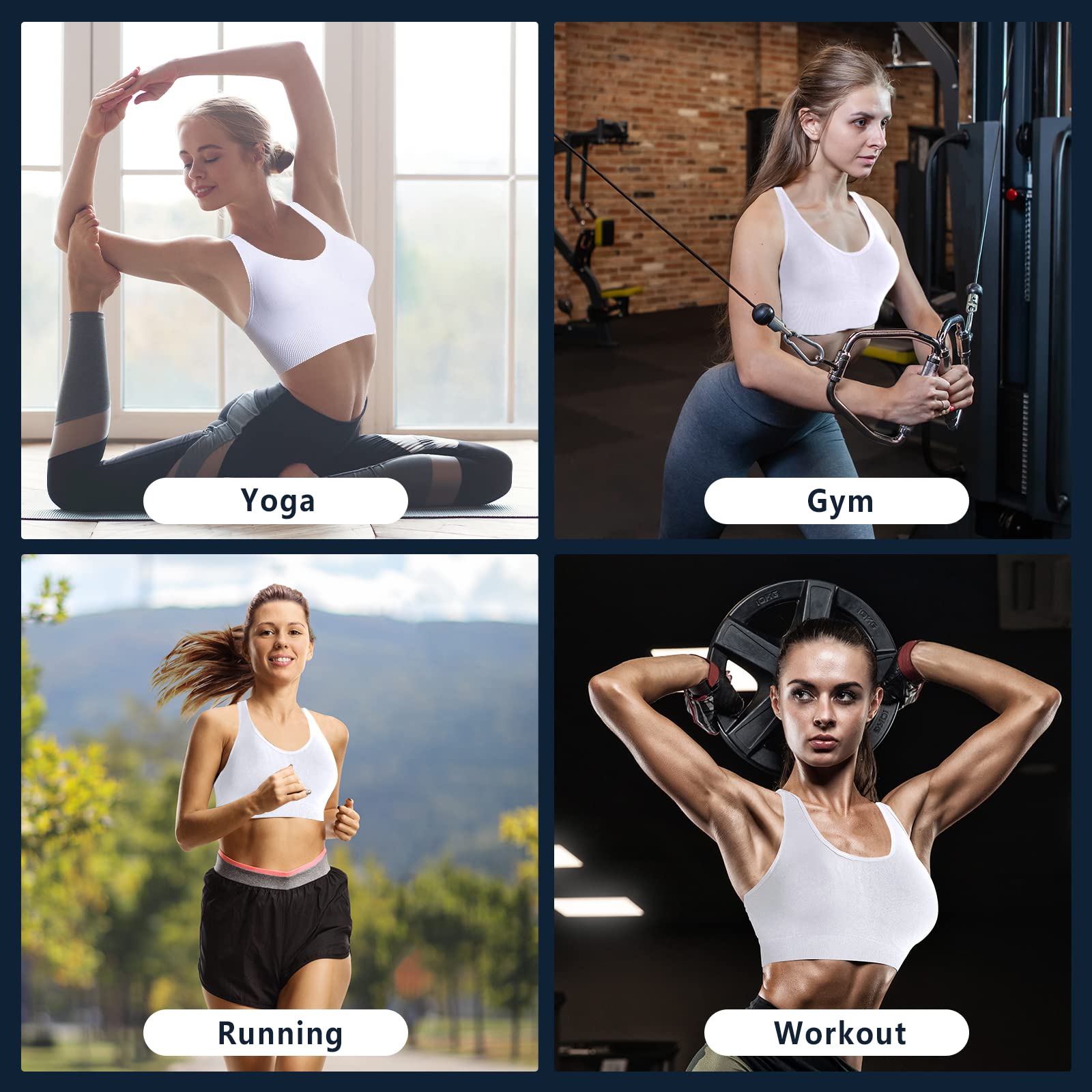 High Support Medium Impact Sports Bra for Women - Padded Workout Tops with Strappy Design | Perfect for Yoga, Gym & Running