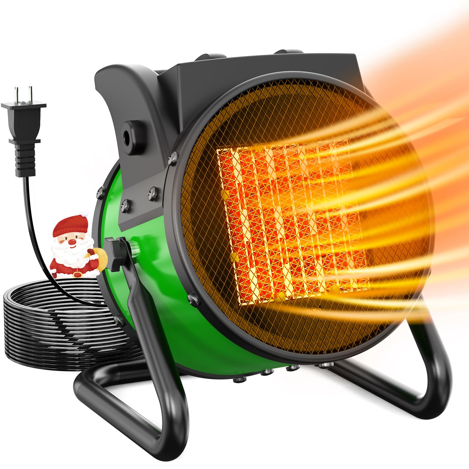 1500W Electric Patio Heater with 3 Heating Modes - Fast 3-Second Warm Up, Overheat Protection - Portable Outdoor Heater for Greenhouse, Garage, Deck & Backyard (Perfect for Winter Gatherings & Cold Weather Comfort)